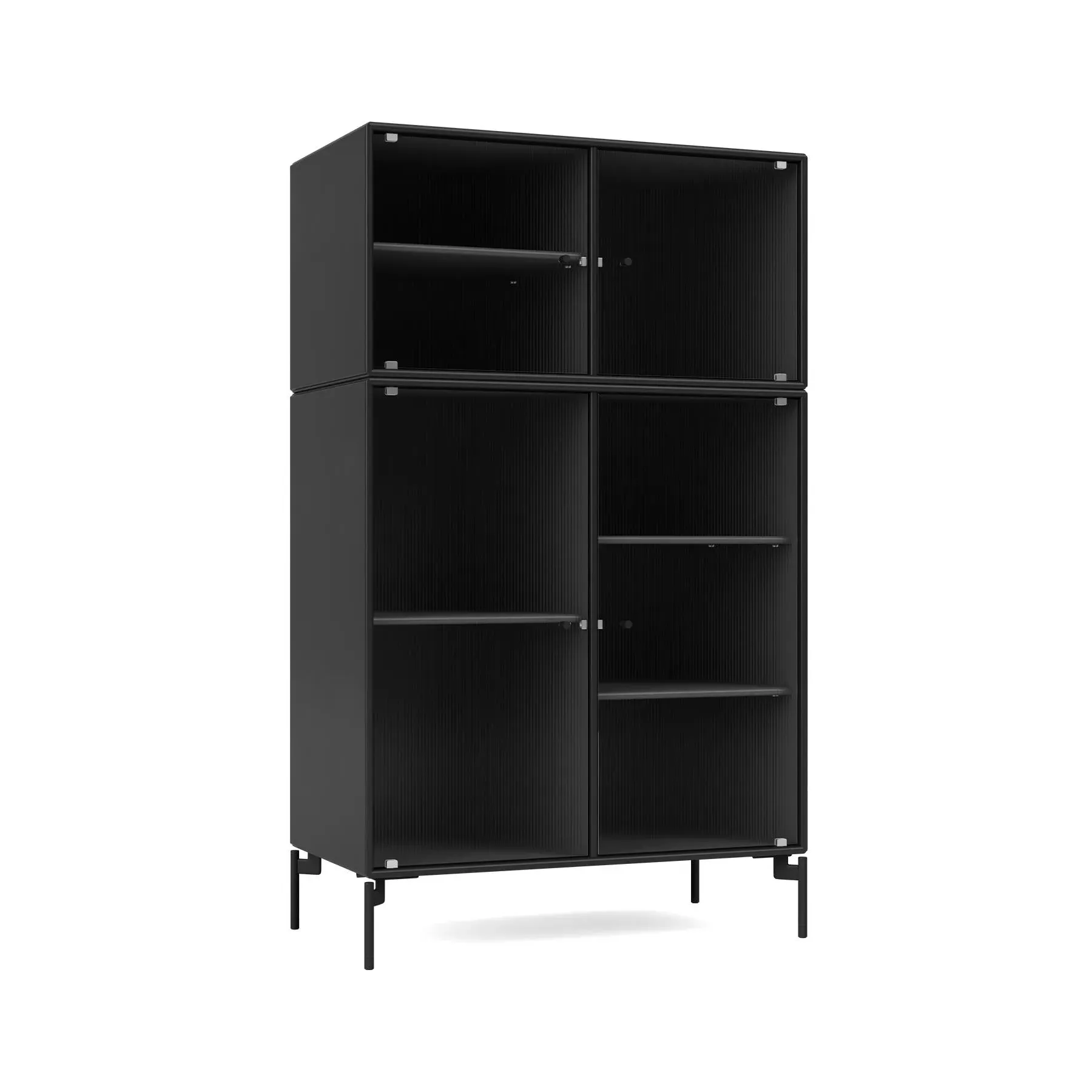 Medium Storage Cabinet with Glass Doors - Black image