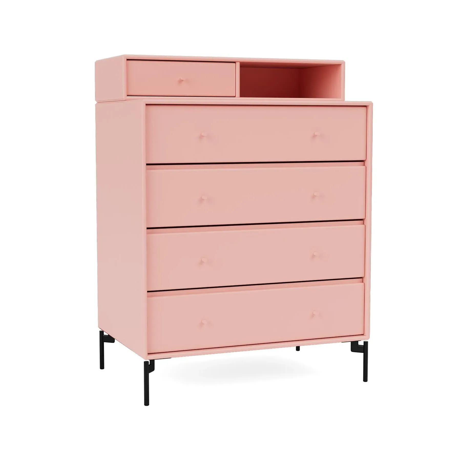 Modular Chest of Drawers with Shelf - White