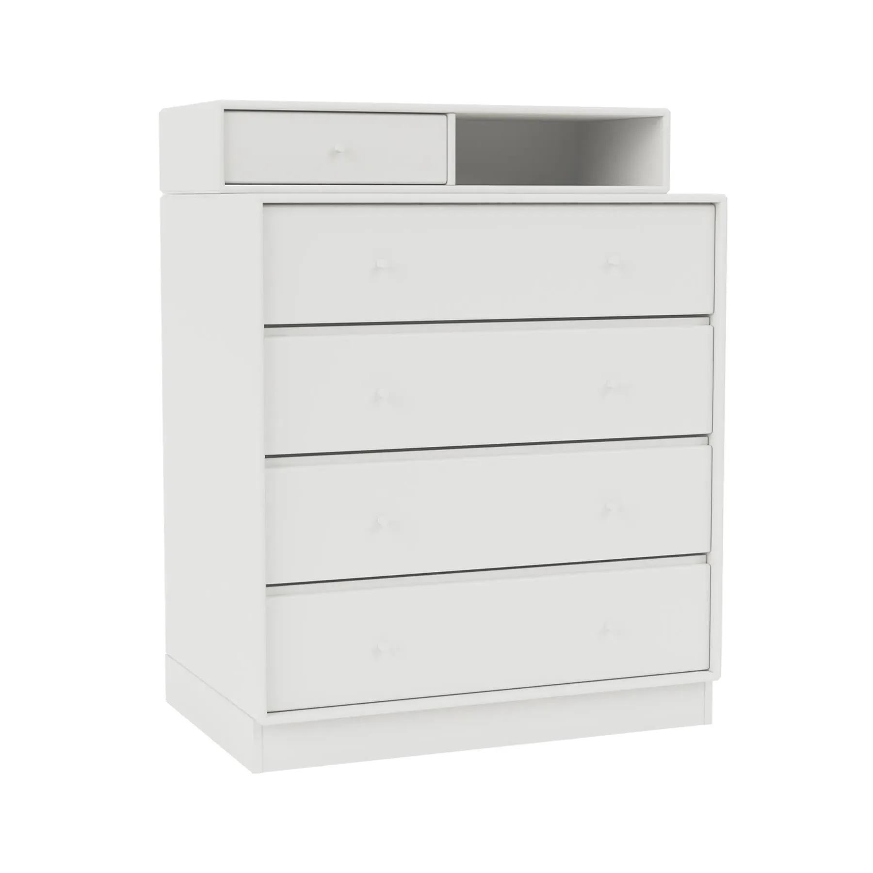 Modular Chest of Drawers with Shelf - White