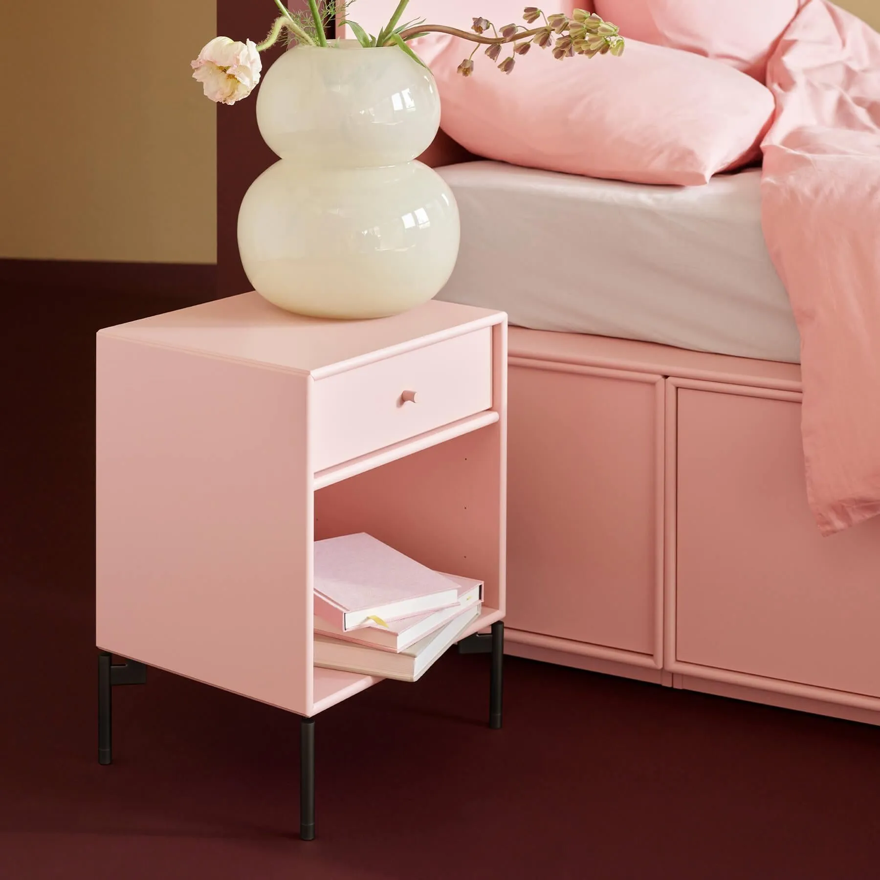 Night Stand with Plinth Base - Ruby