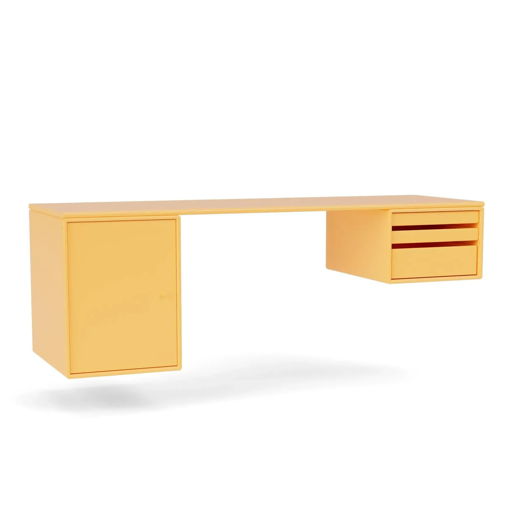 Oblong Office Desk with Storage - Acacia image