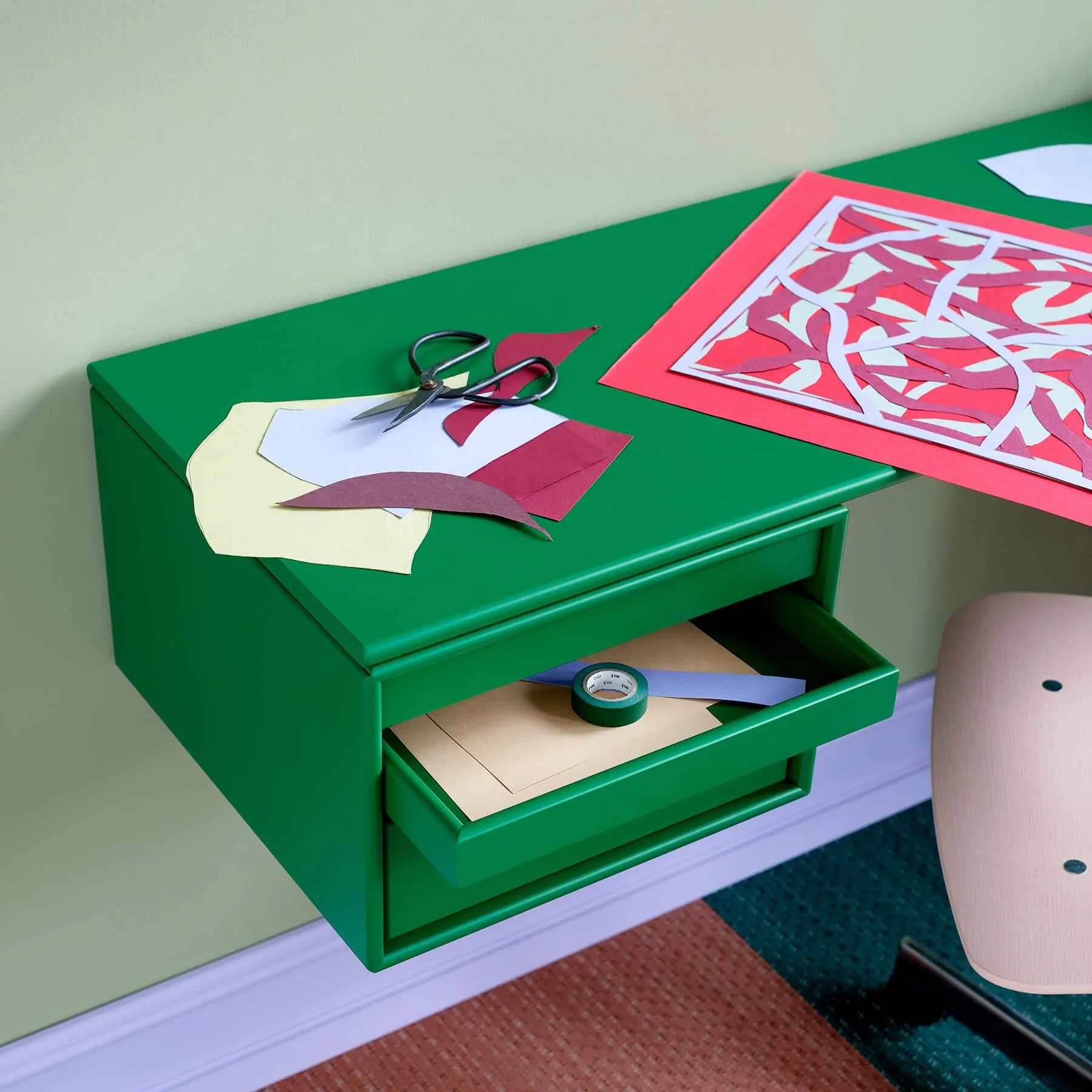 Oblong Office Desk with Storage - Montana