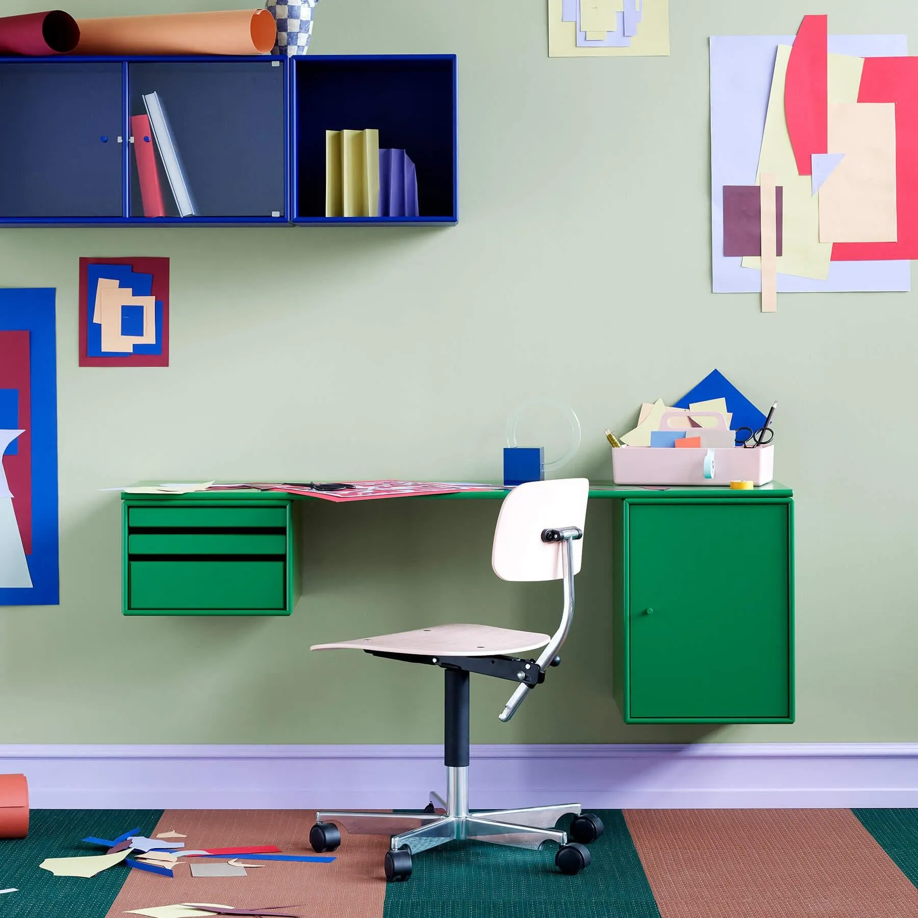 Oblong Office Desk with Storage - Montana