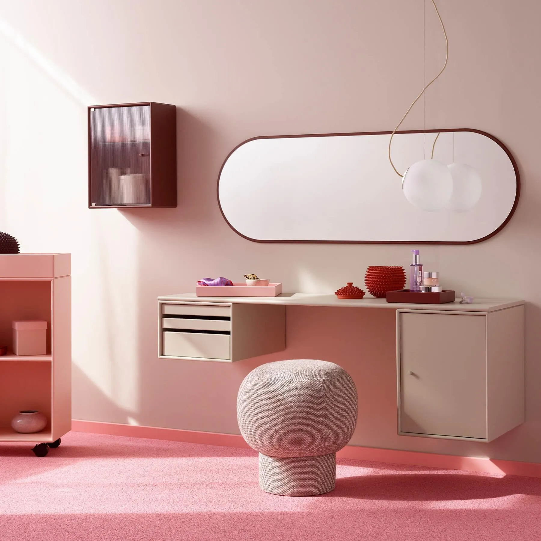 Ripple Bathroom Cabinet with Glass Door - Acacia