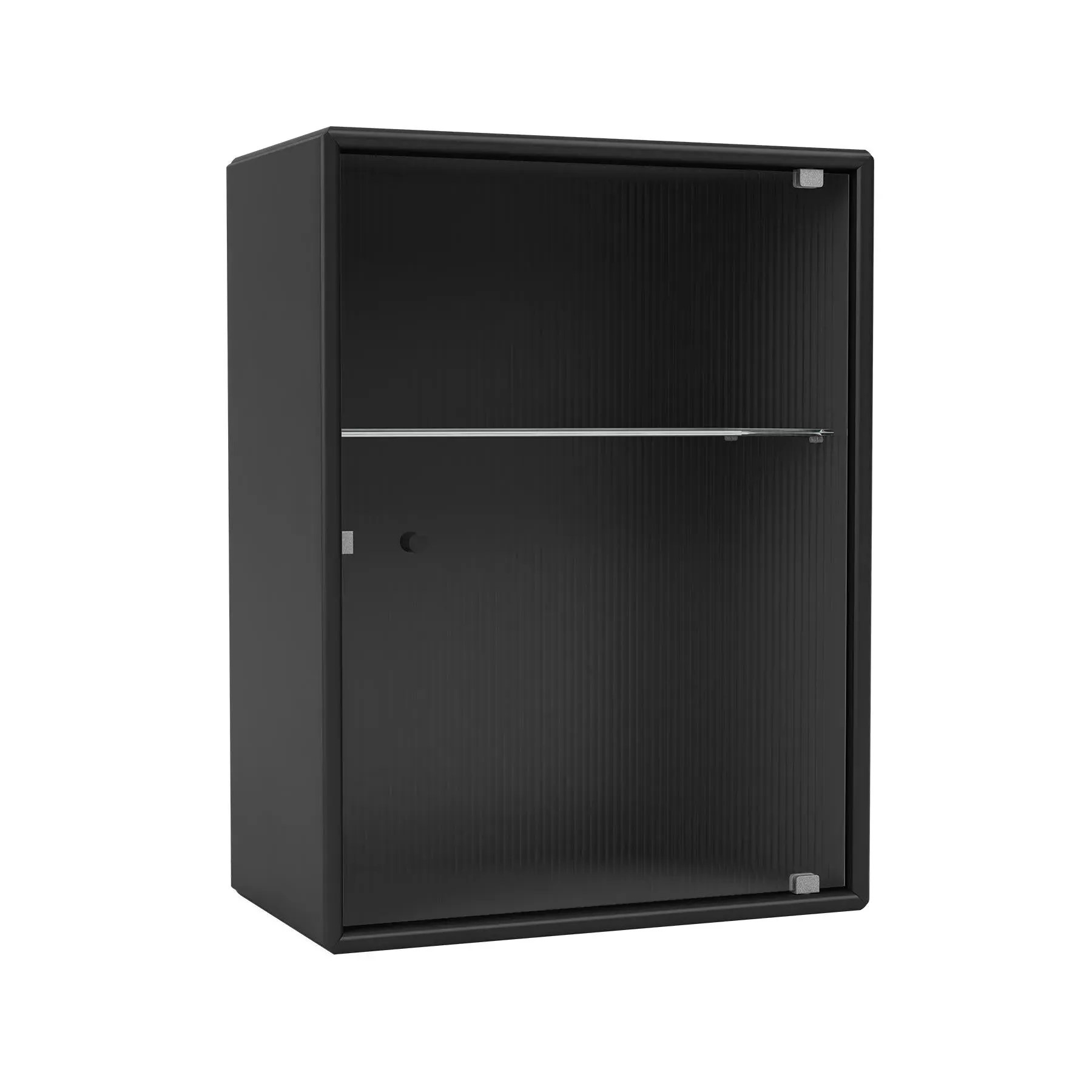 Ripple Bathroom Cabinet with Glass Door - Black