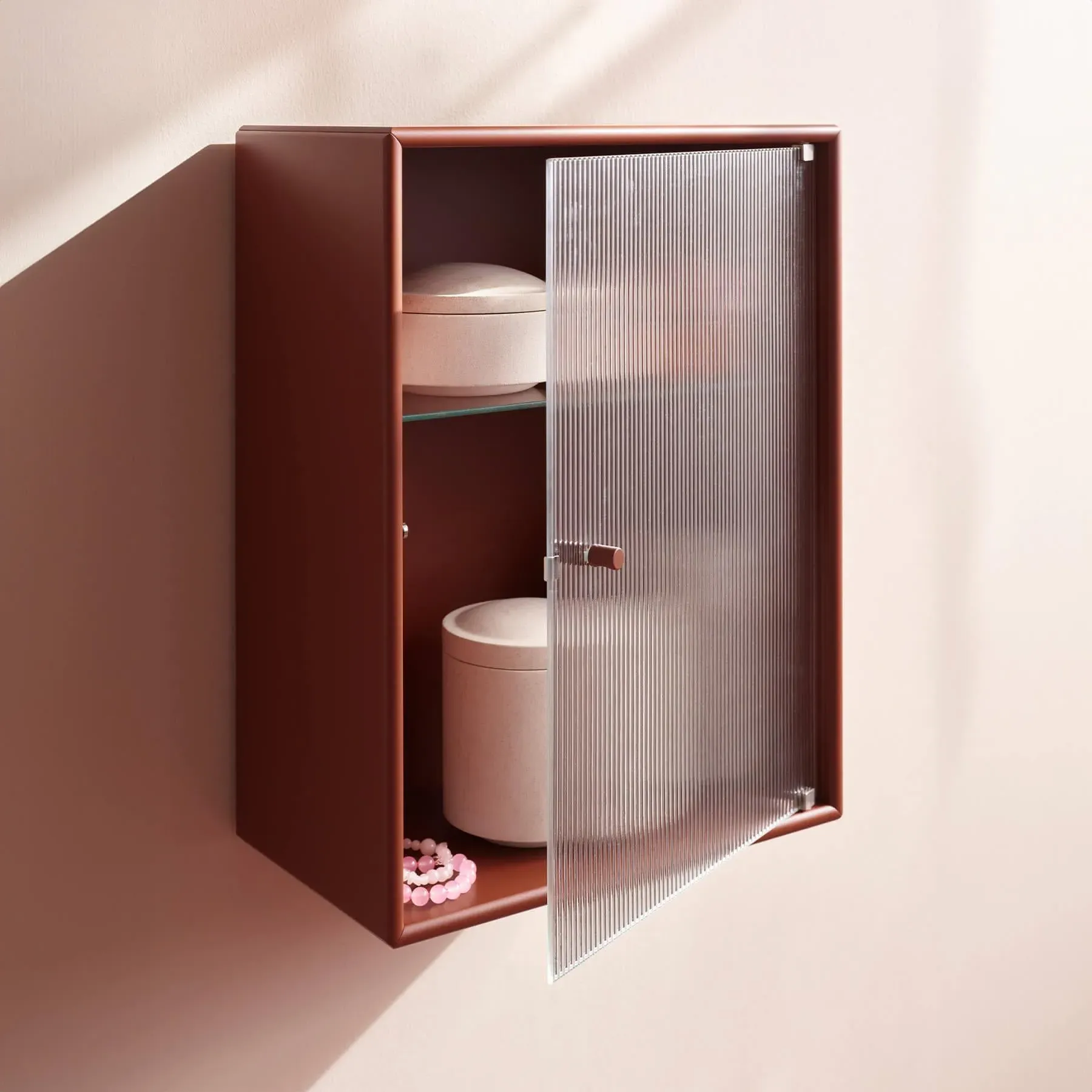 Ripple Bathroom Cabinet with Glass Door - Graphic