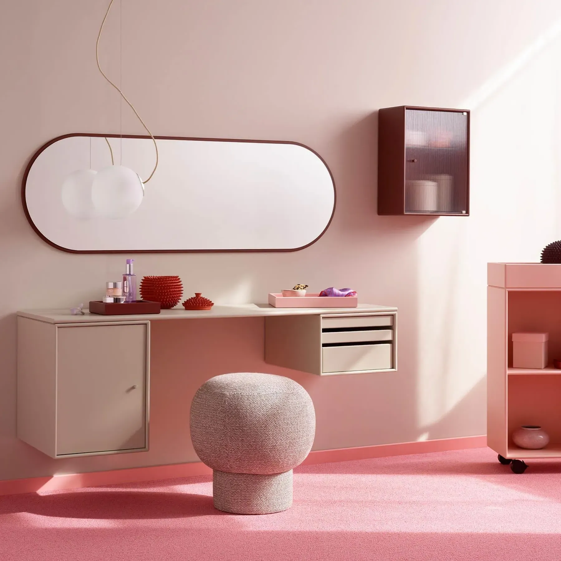 Ripple Bathroom Cabinet with Glass Door - White