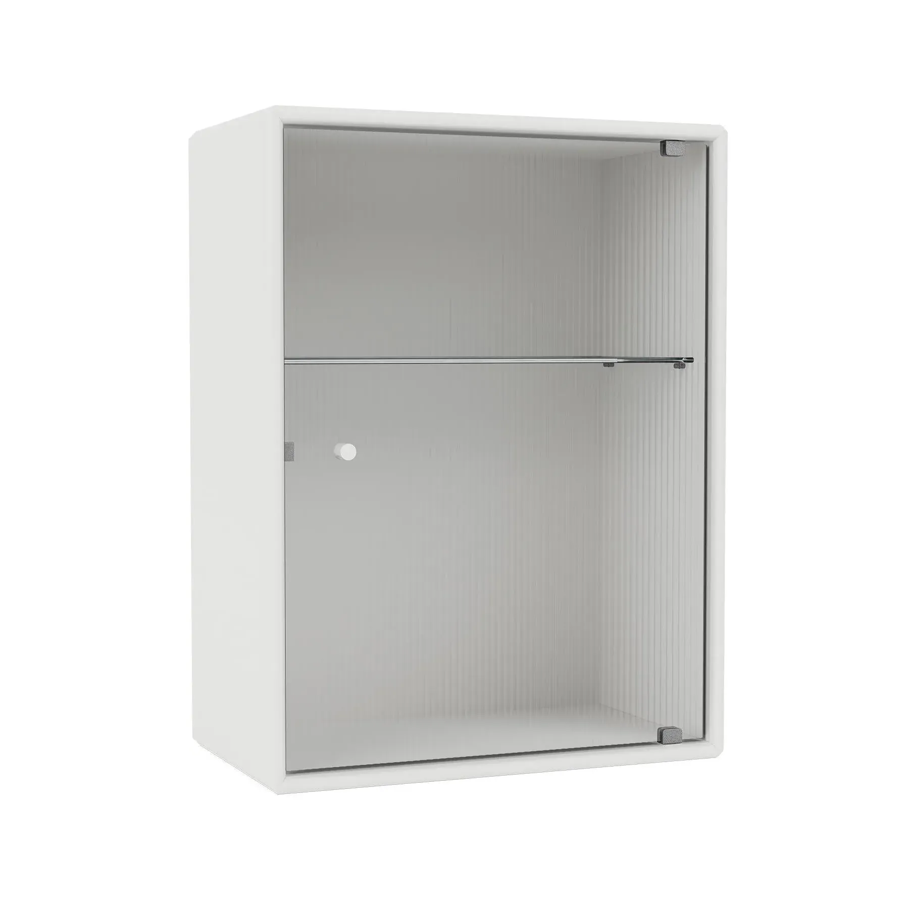 Ripple Bathroom Cabinet with Glass Door - White