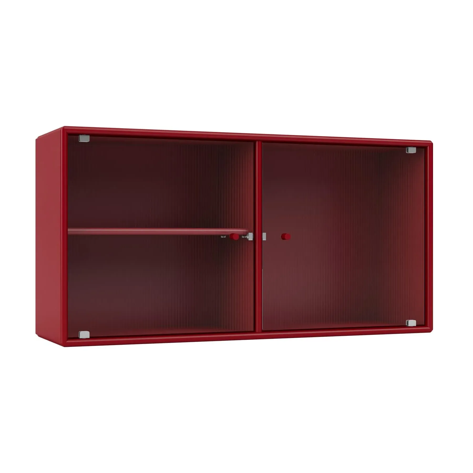 Ripple Cabinet with Glass Doors - Beetroot