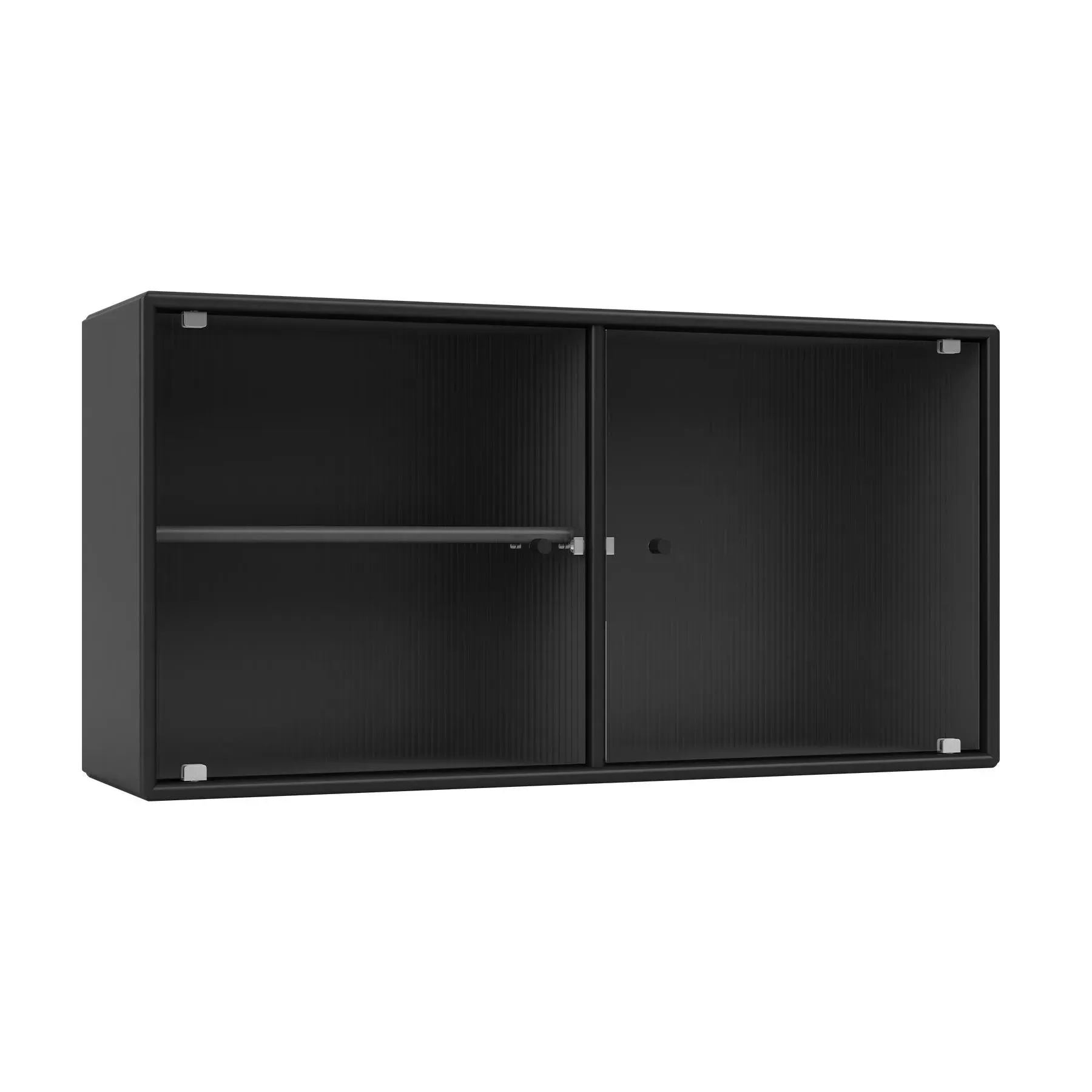 Ripple Cabinet with Glass Doors - Black