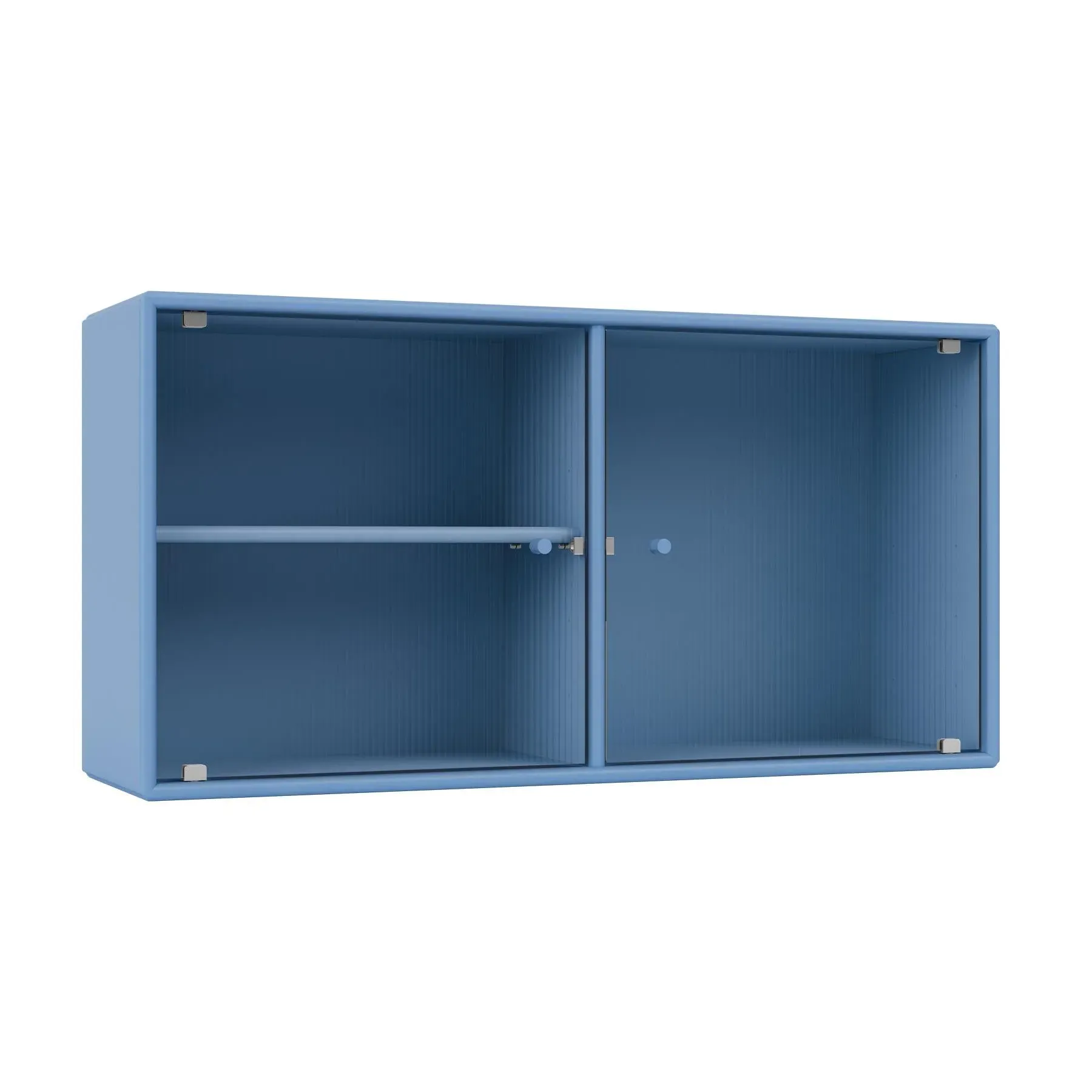 Ripple Cabinet with Glass Doors - White