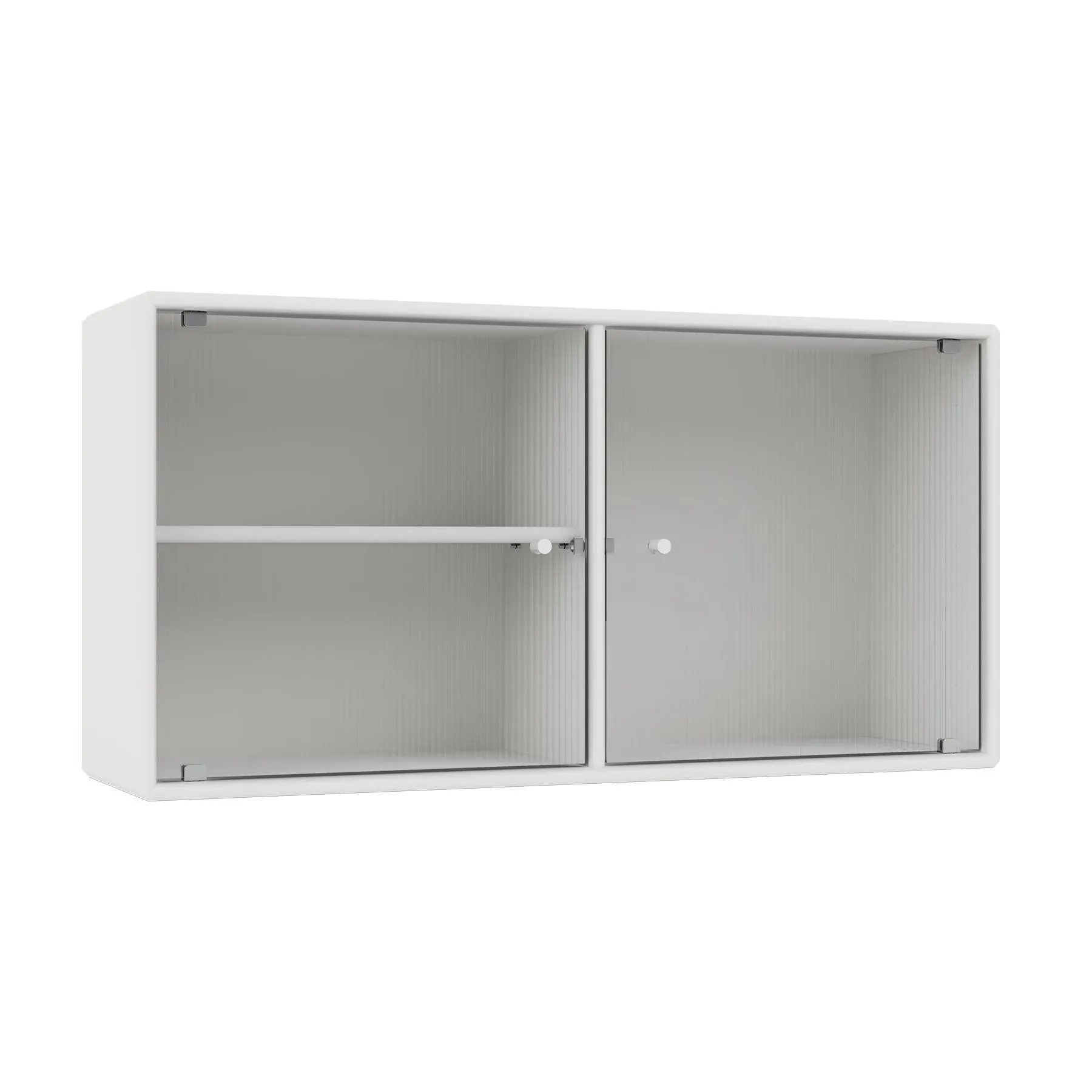 Ripple Cabinet with Glass Doors - White