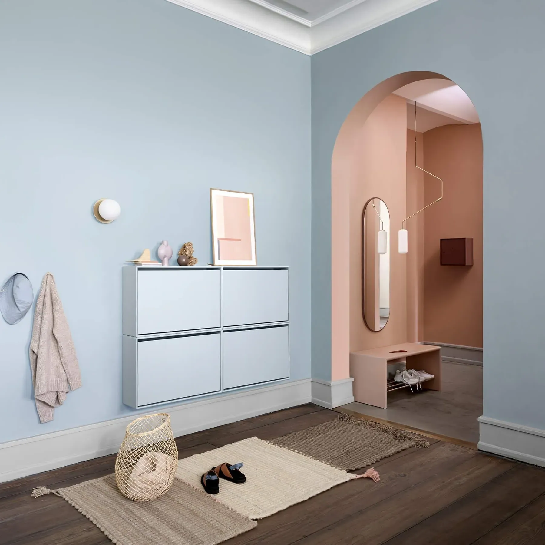 Shoe Cabinet with Flip Drawer - White