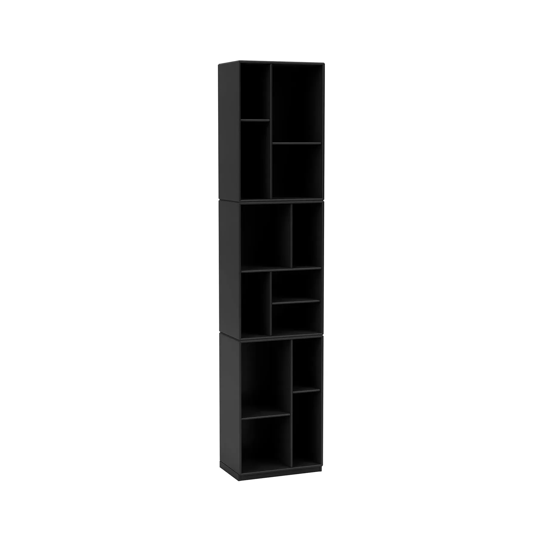 Slim Bookcase with Storage - Black