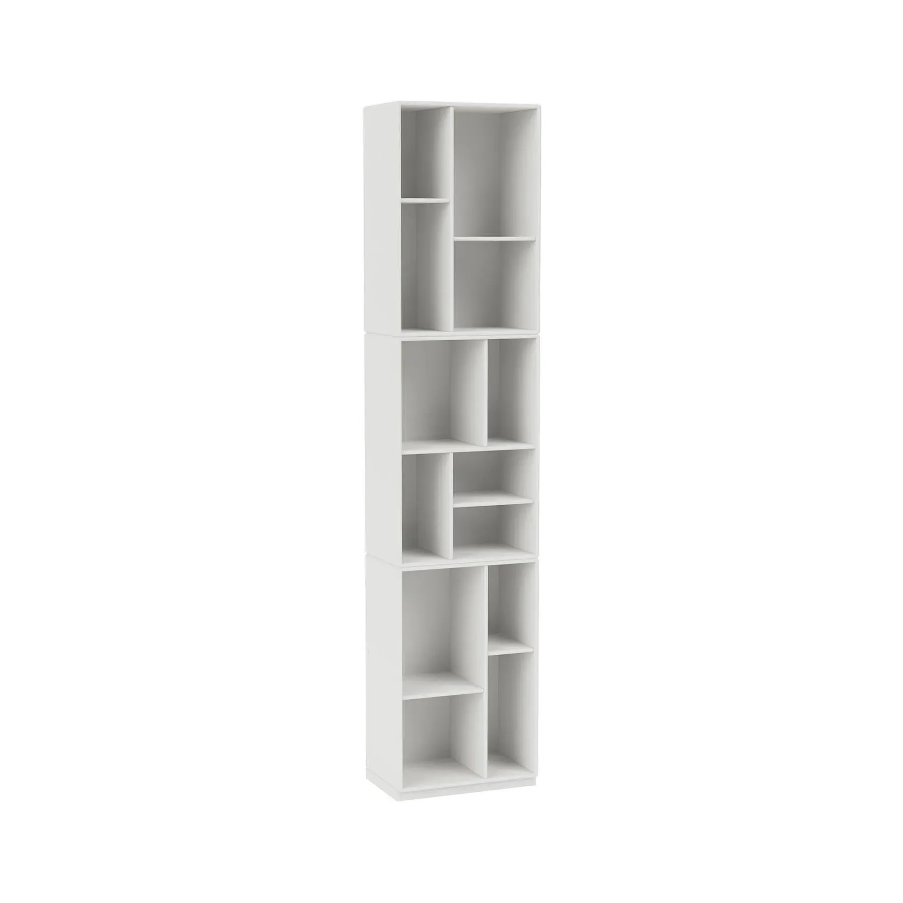 Slim Bookcase with Storage - White