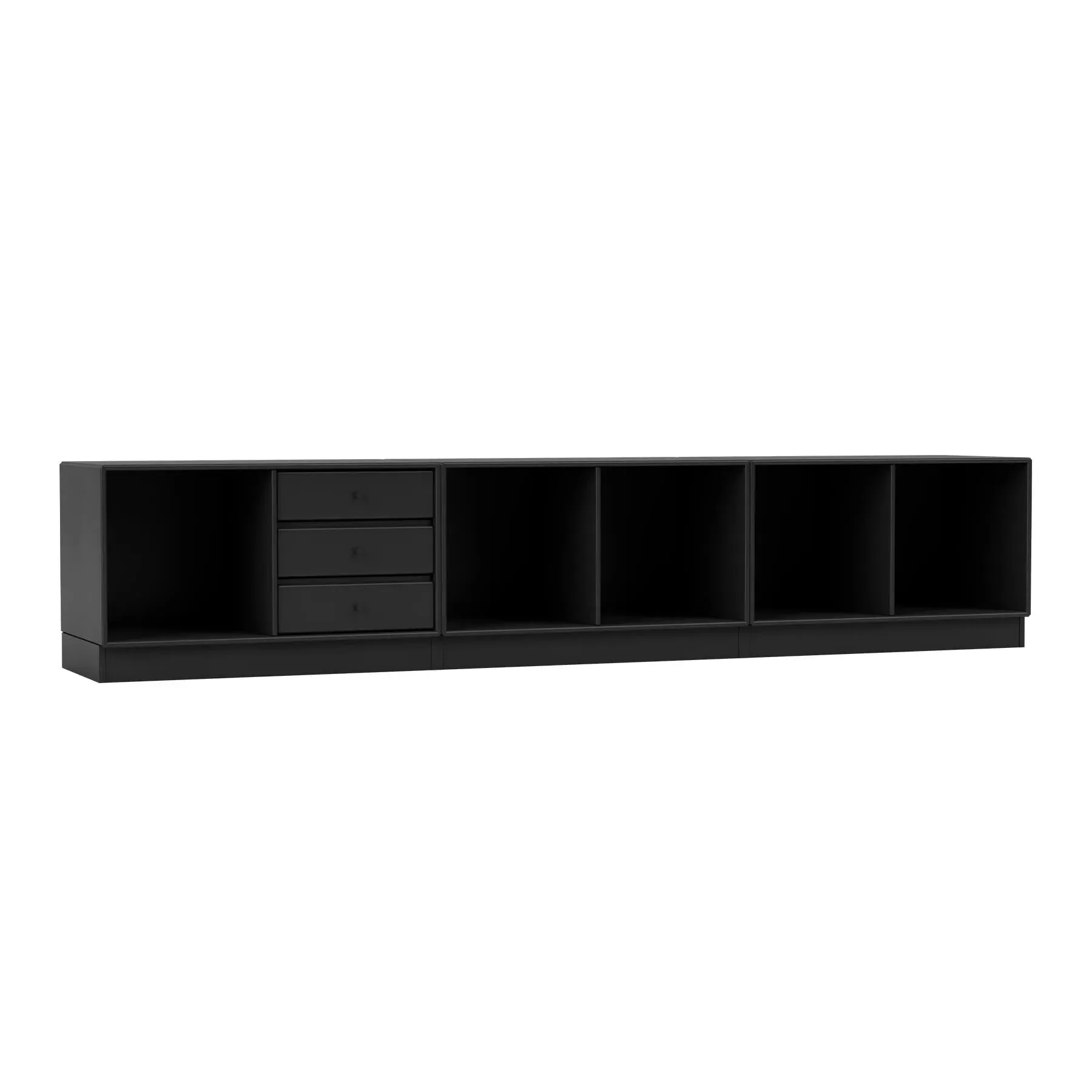 Storage Bench with Shelving - Black