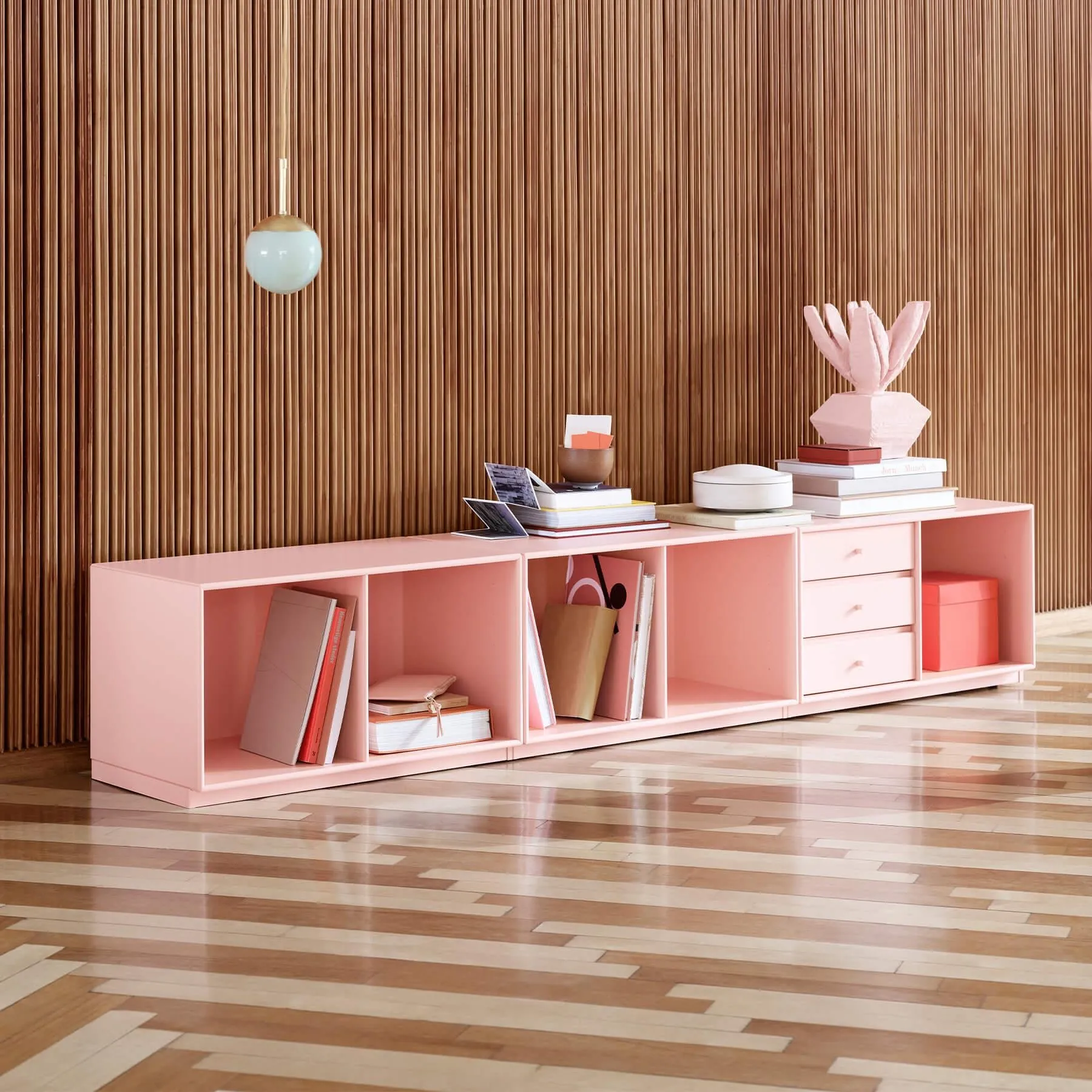 Storage Bench with Shelving - White