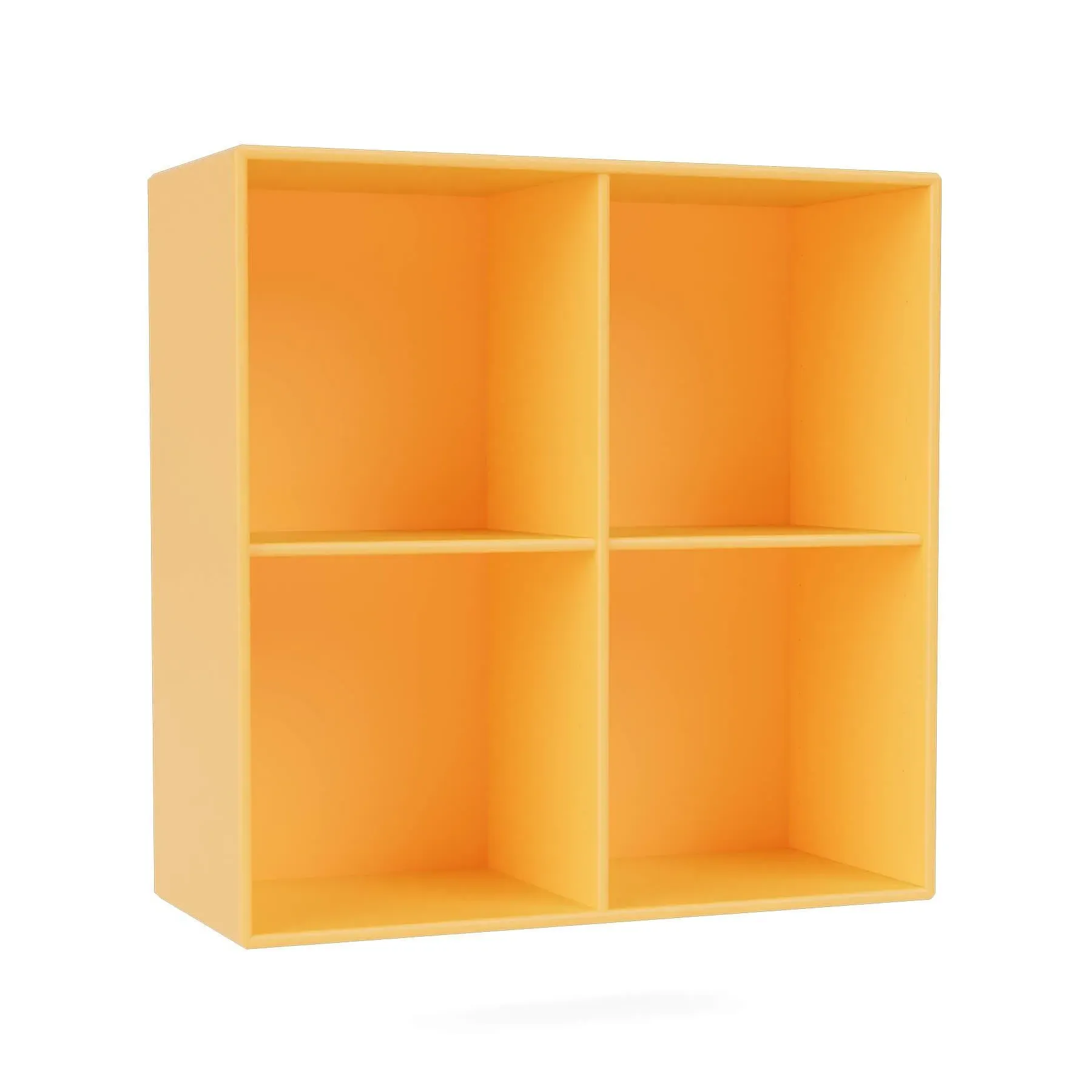 Wall Mounted Bookcase with 4 Compartments - Acacia image