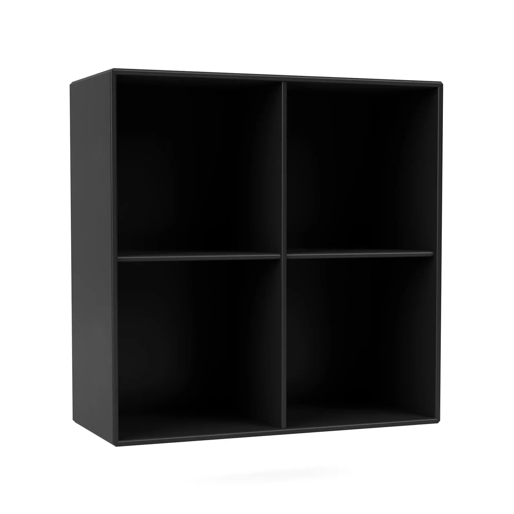 Wall Mounted Bookcase with 4 Compartments - Black