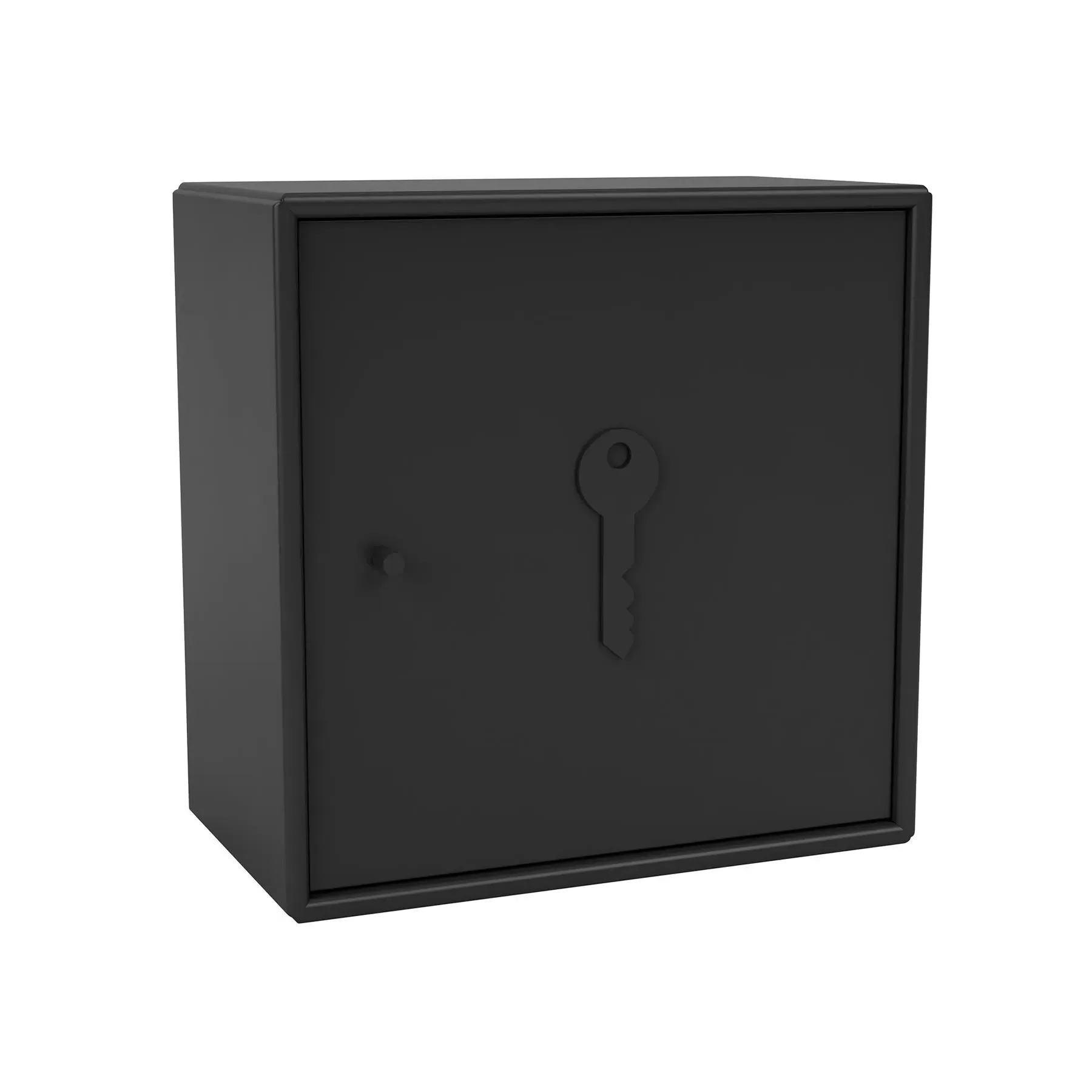 Wall-Mounted Key Cabinet with Shelf - Black