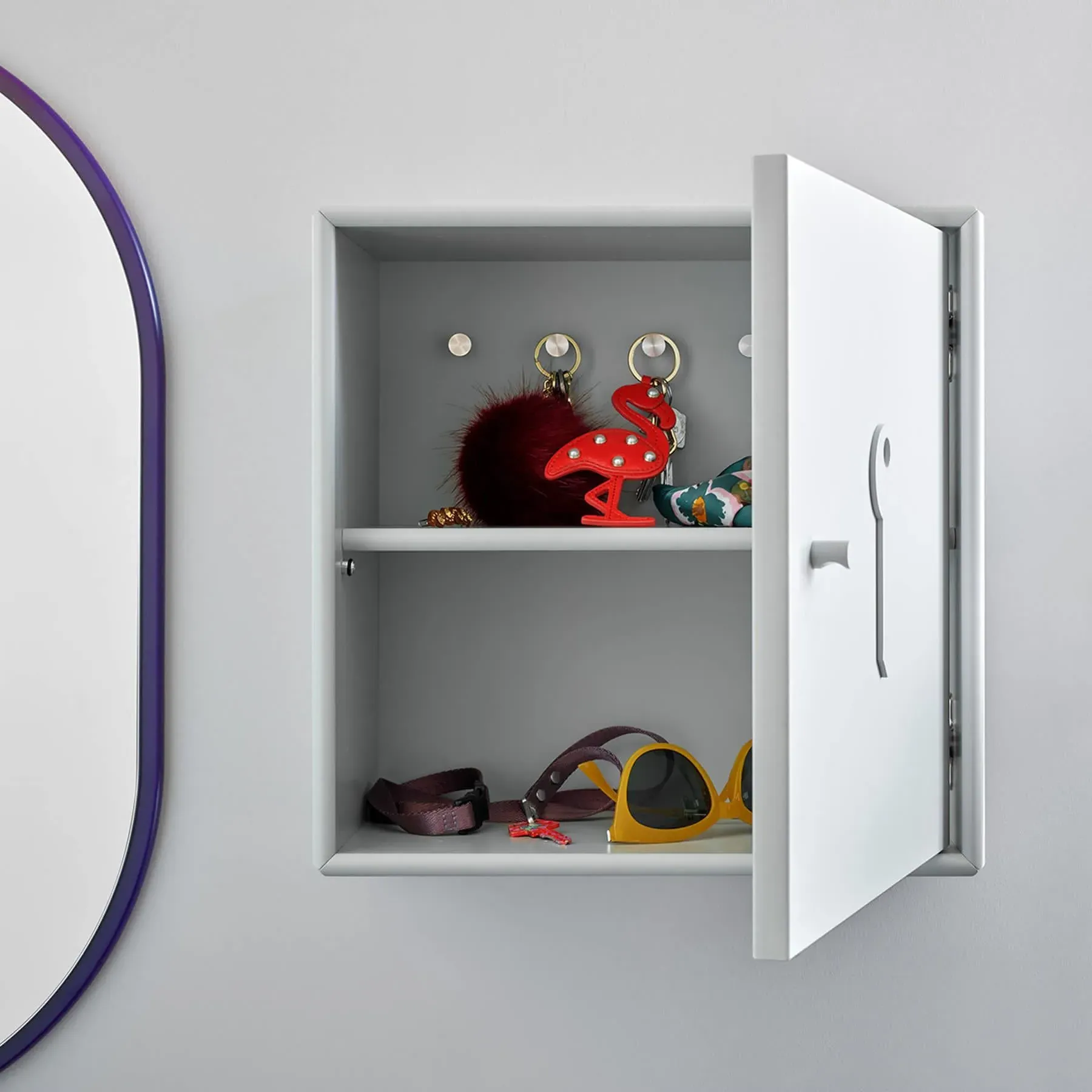 Wall-Mounted Key Cabinet with Shelf - Iris