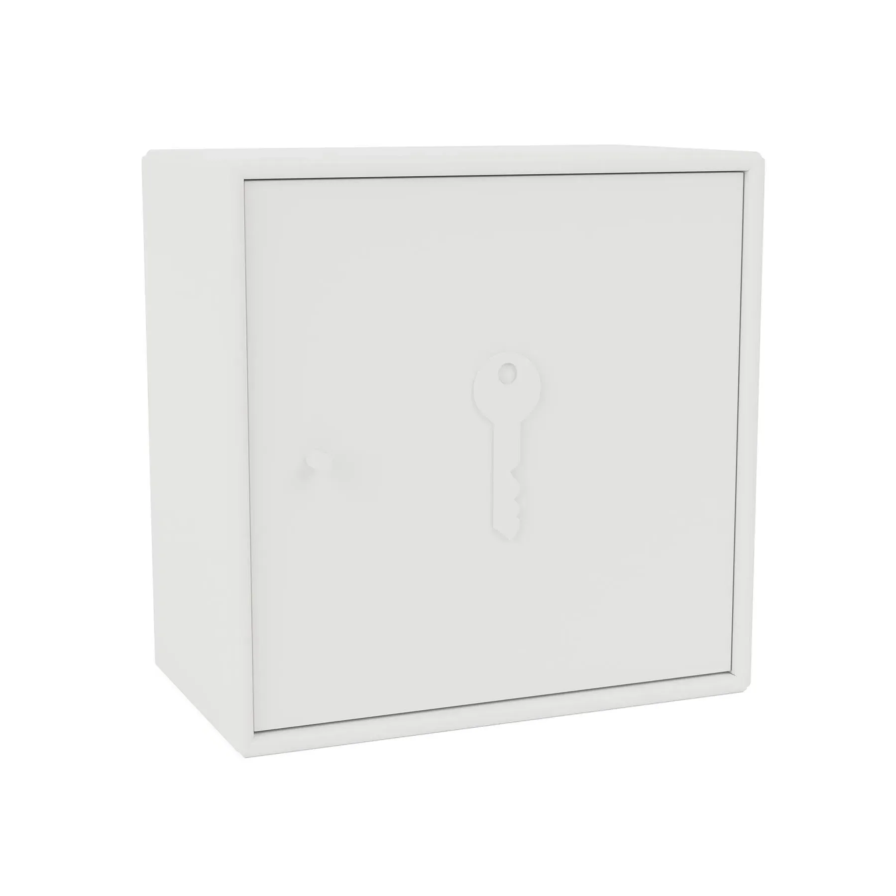 Wall-Mounted Key Cabinet with Shelf - White