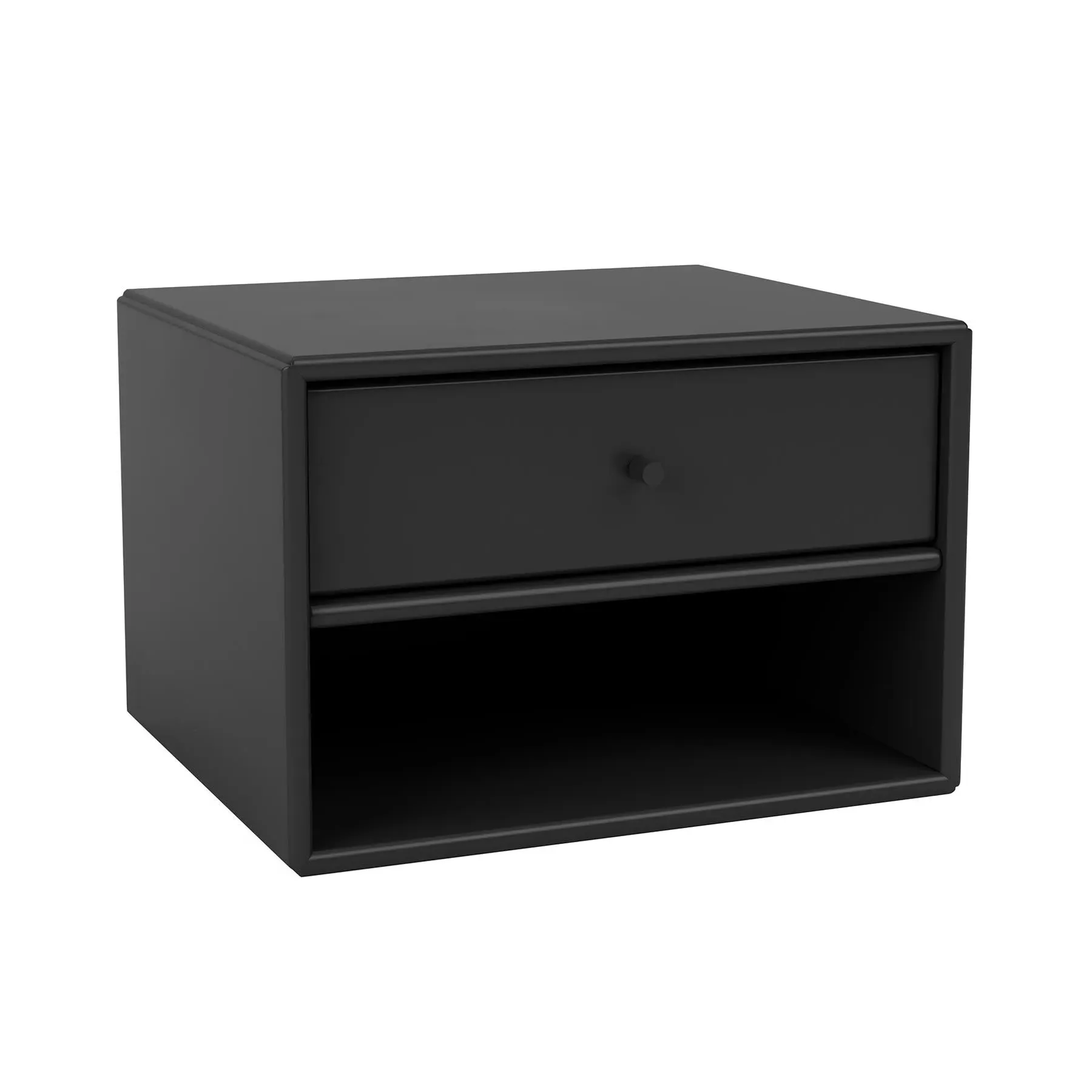 Wall-Mounted Night Stand with Drawer - Black