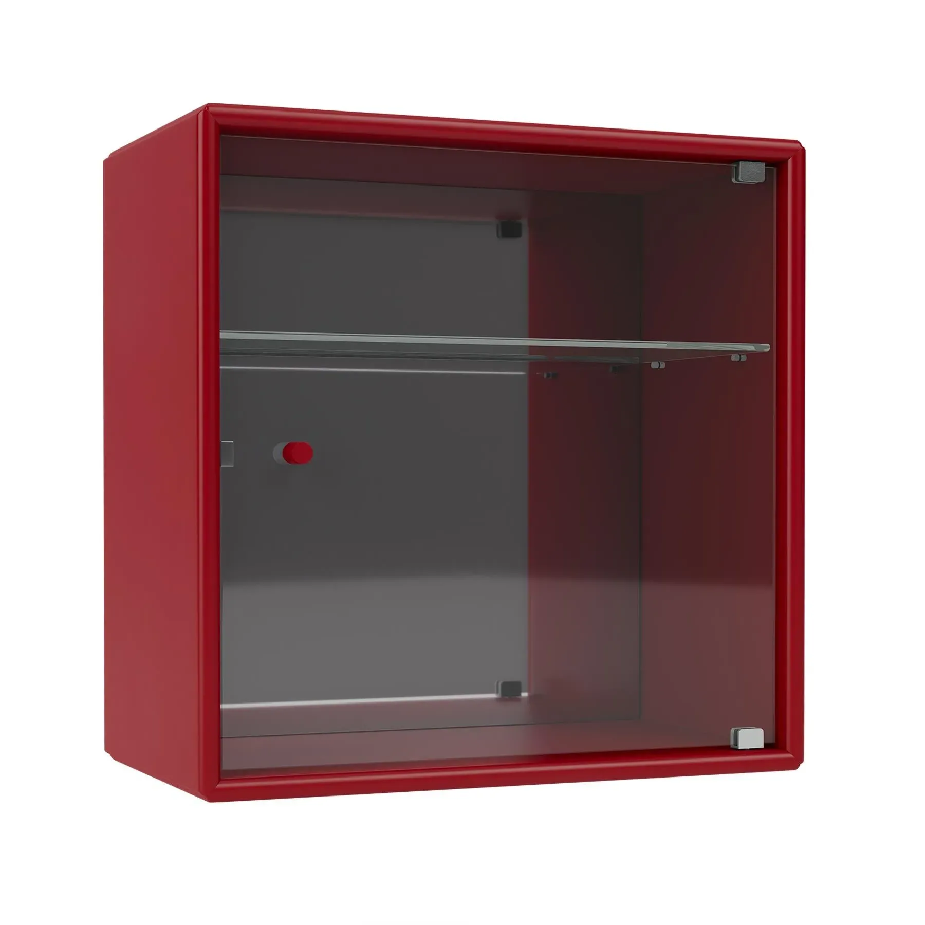 Wall-Mounted Perfume Cabinet with Mirror - Beetroot