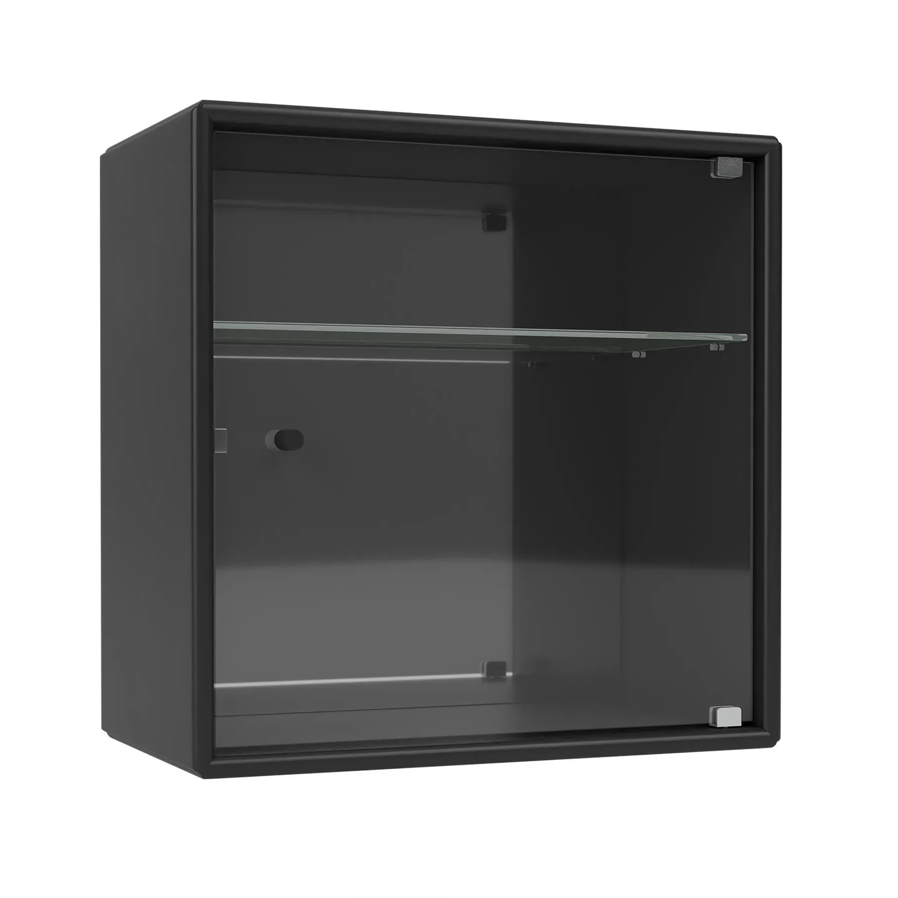 Wall-Mounted Perfume Cabinet with Mirror - Black