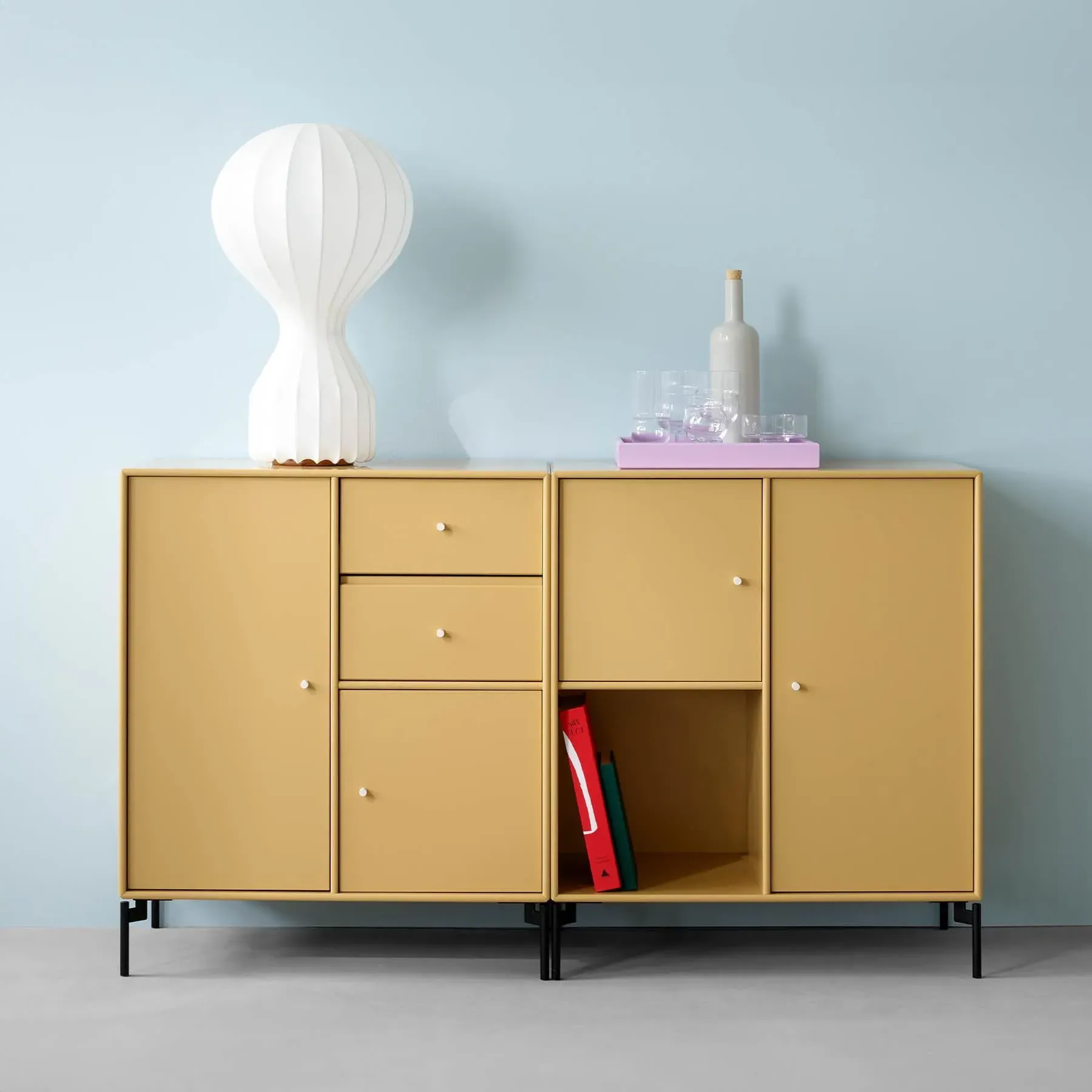 Wall Mounted Sideboard with Storage - Acacia