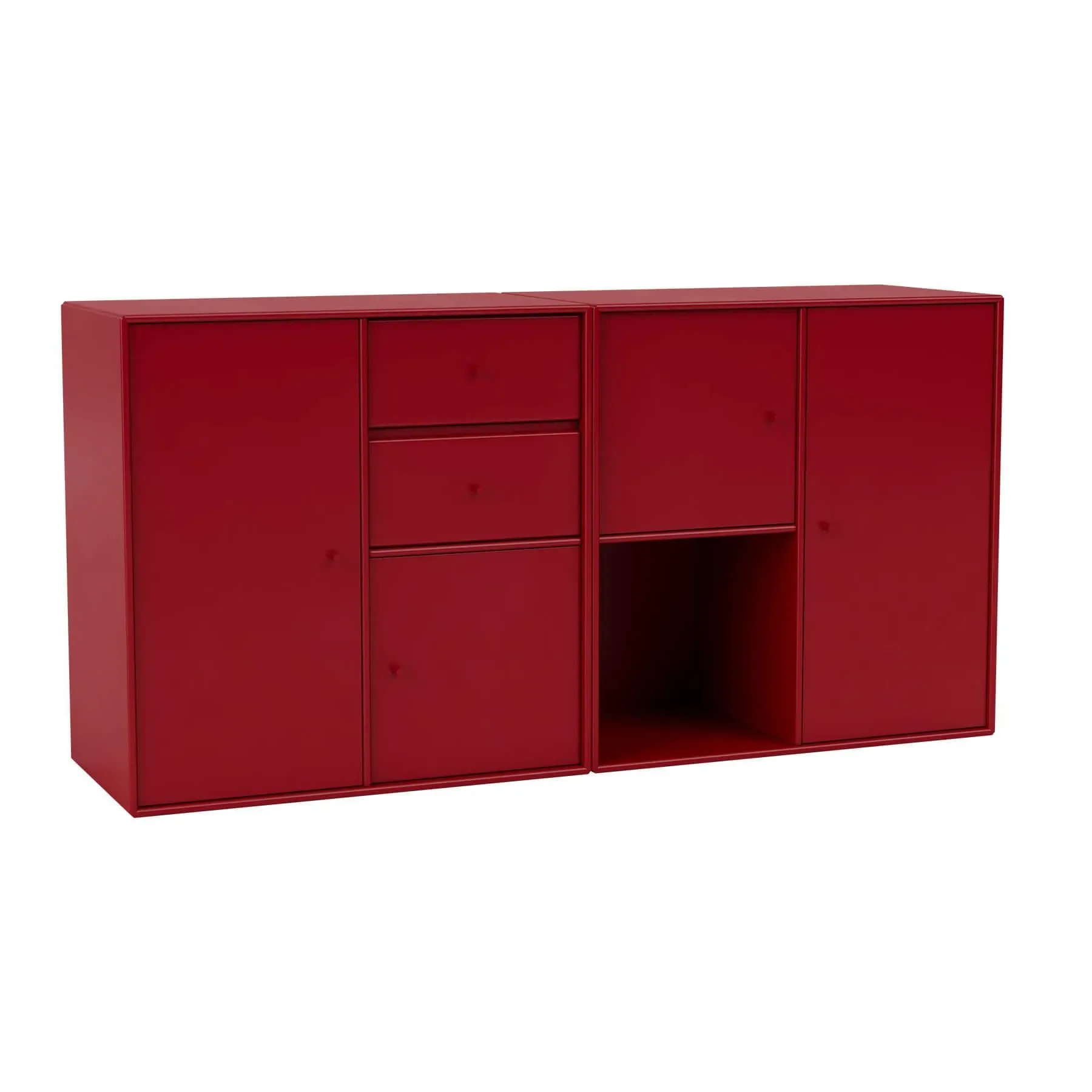 Wall Mounted Sideboard with Storage - Beetroot
