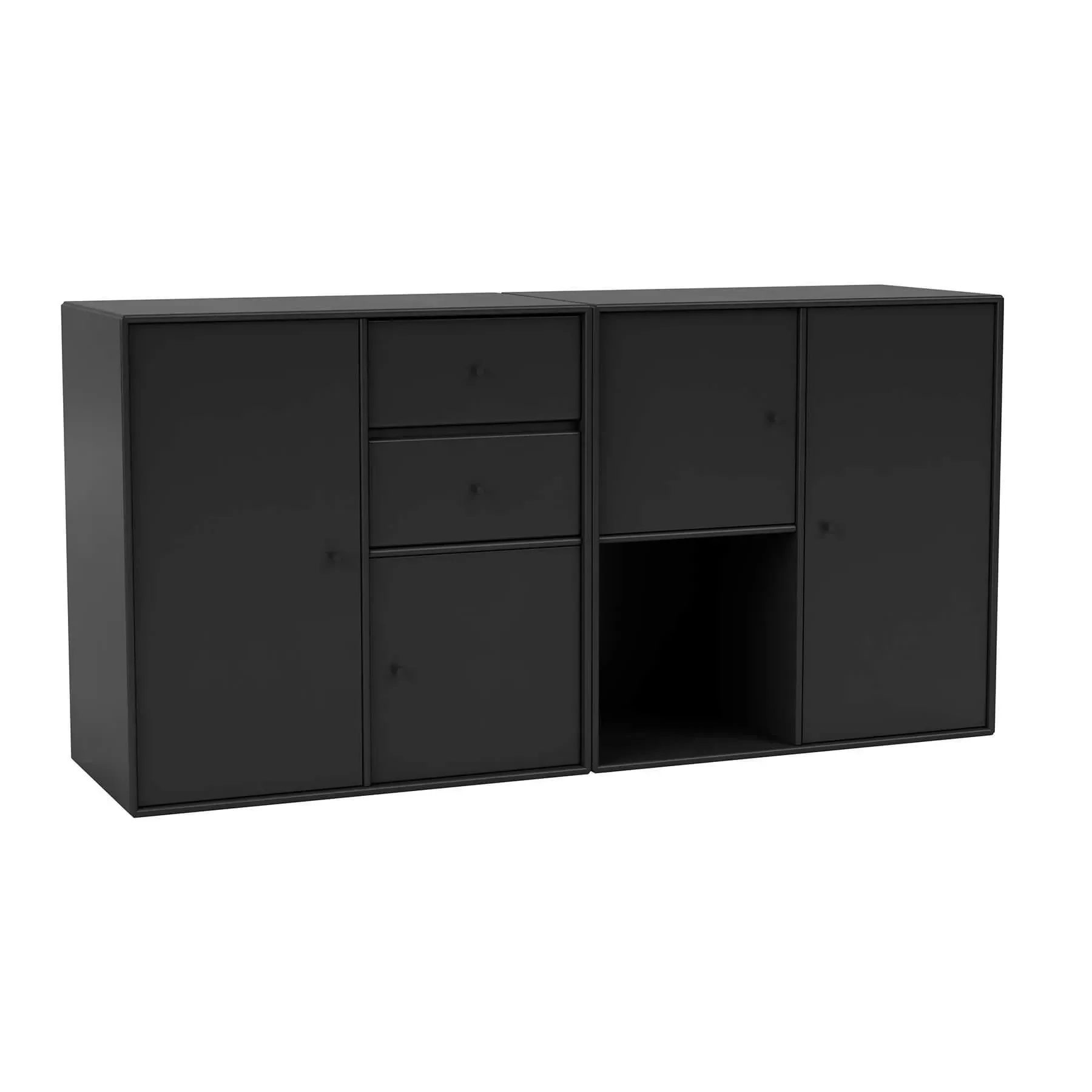 Wall-Mounted Sideboard with Storage - Black image