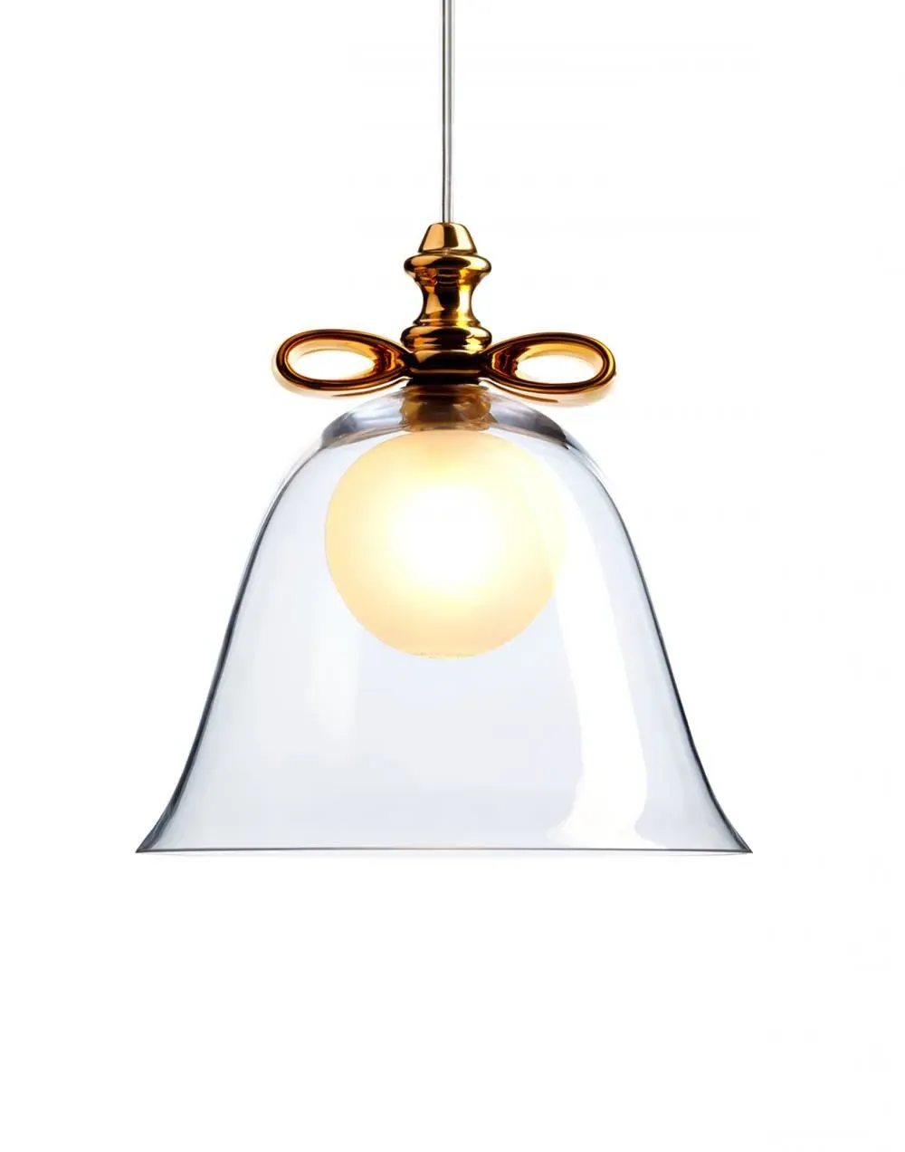 Bell Pendant Light with Bow - Clear, Glass