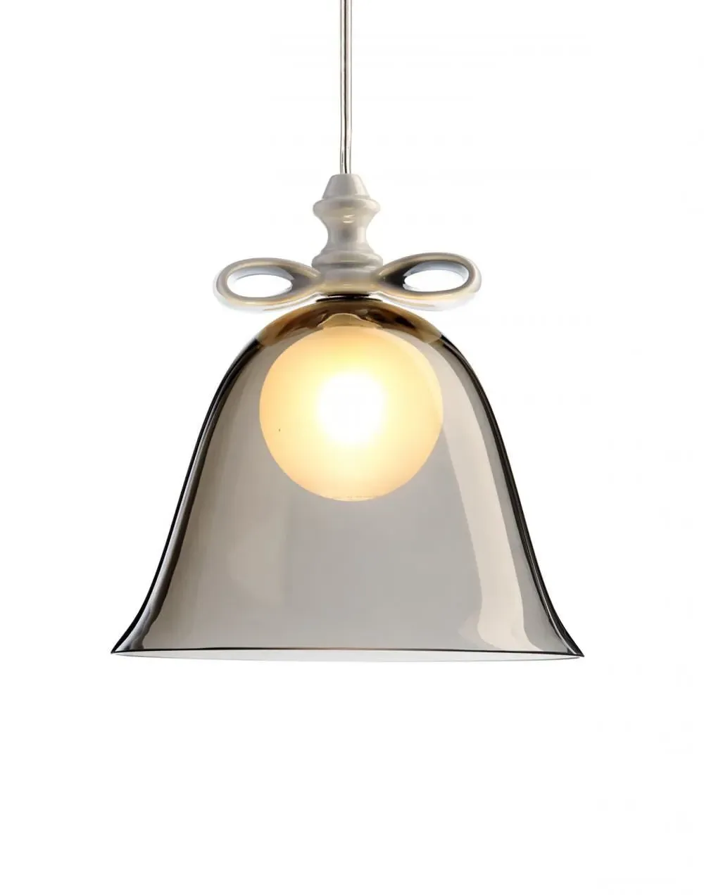 Bell Pendant Light with Bow - Smoke, Glass image