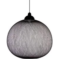 Large Pendant Light with Reflector - Black, Resin