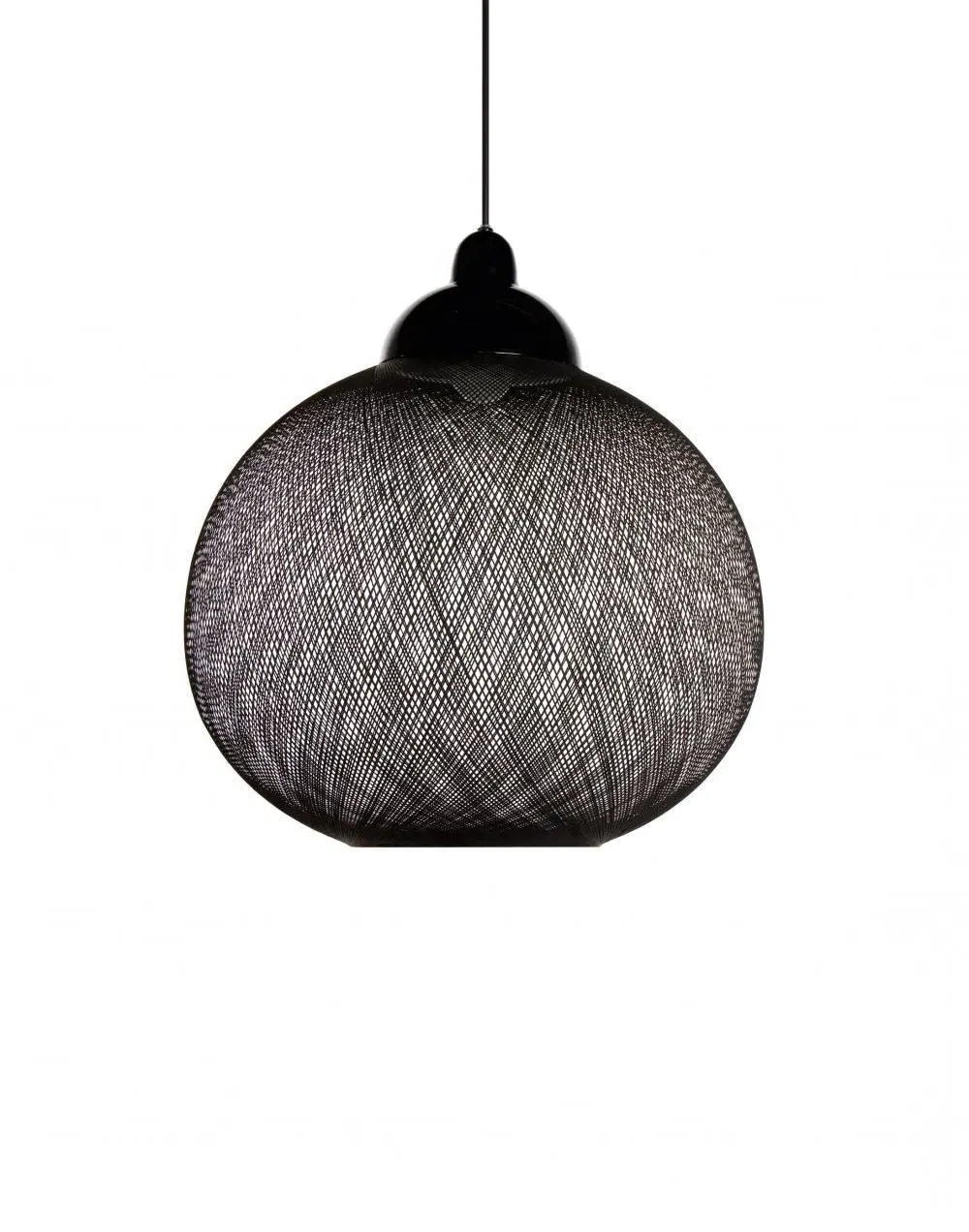 Small Pendant Light with Reflector - Black, Resin