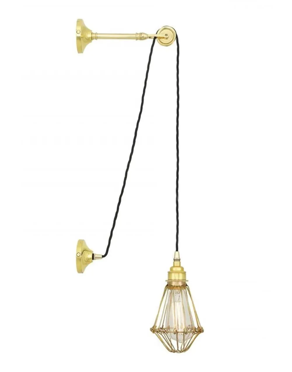 Adjustable Cage Wall Light - Brass, Metal