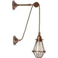 Adjustable Cage Wall Light - Brass, Metal