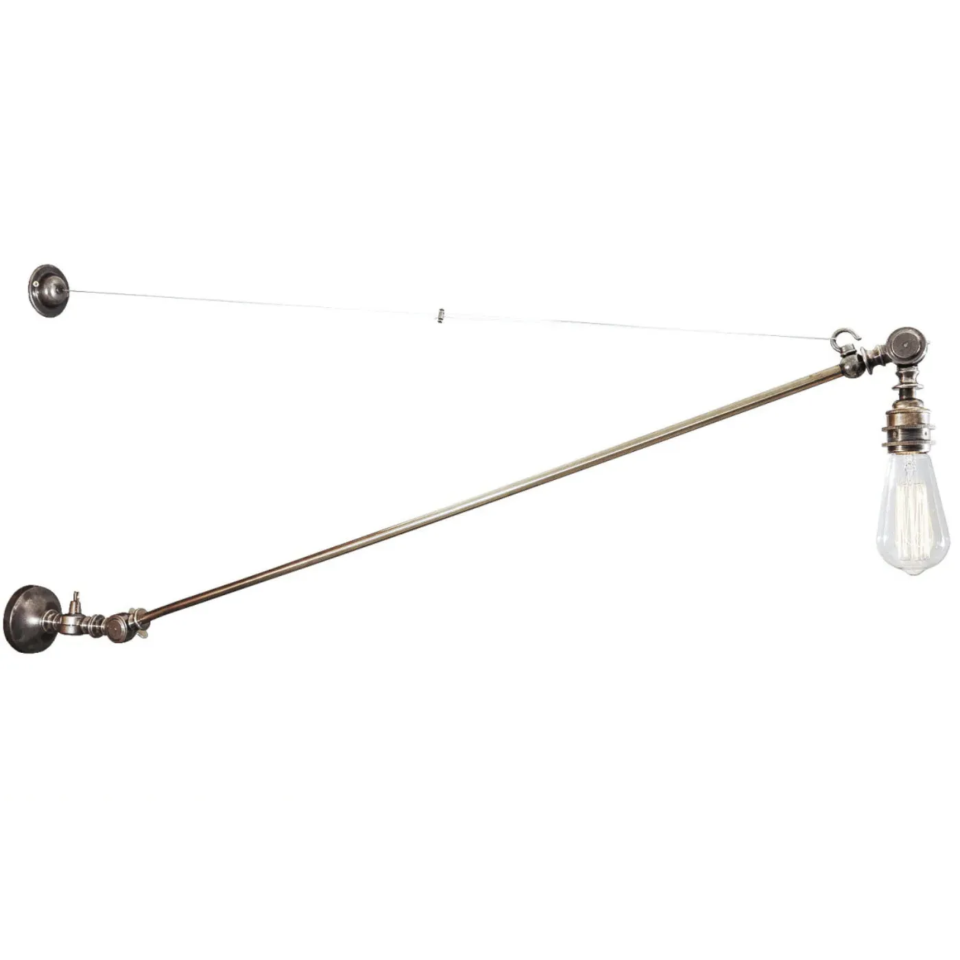 Adjustable Wall Light with Arm - Antique Silver