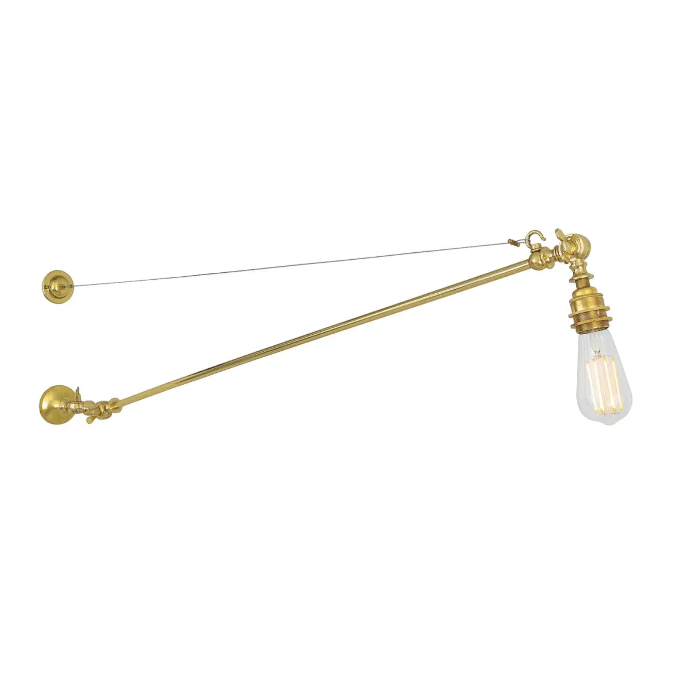 Adjustable Wall Light with Arm - Satin Brass