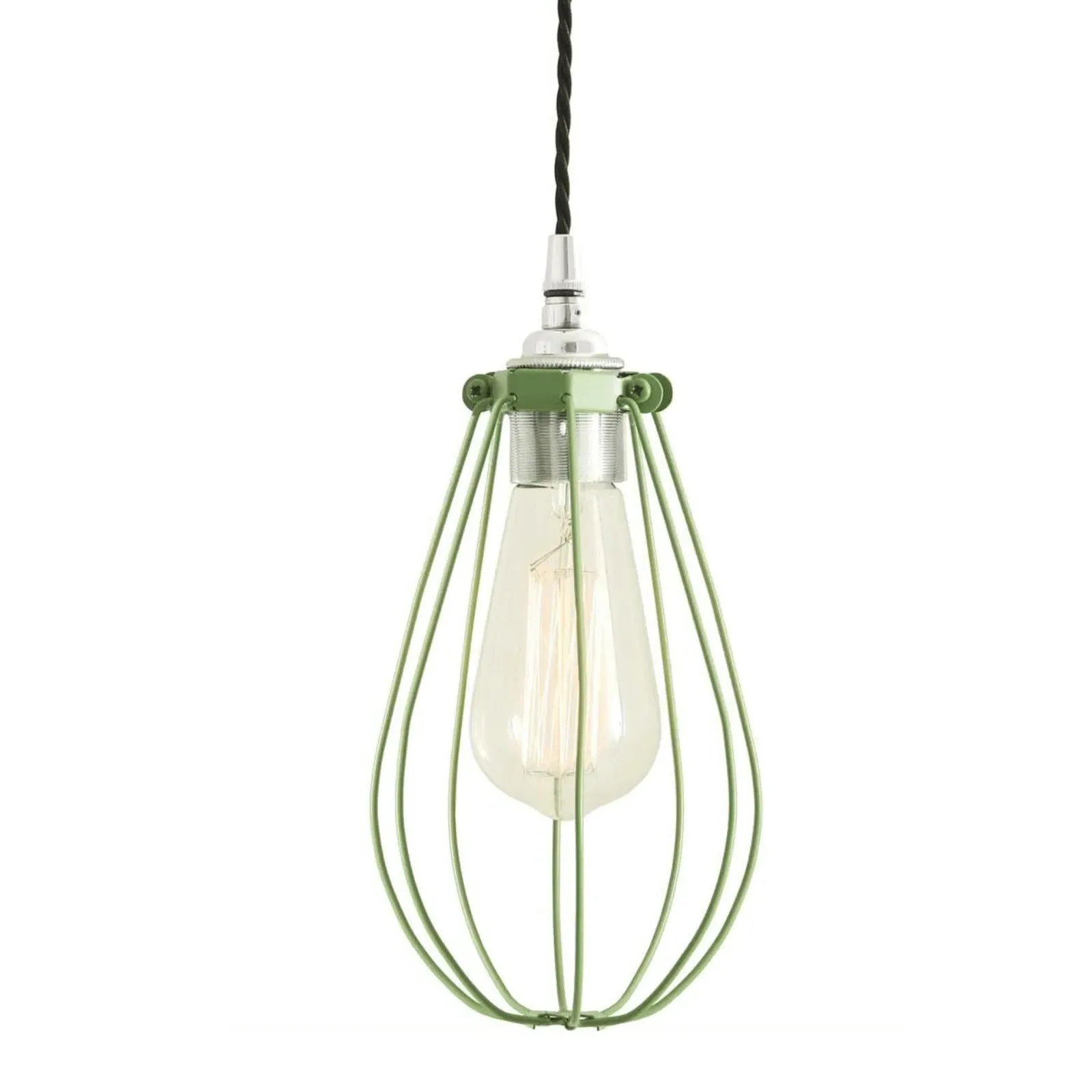 Bulb Cage Pendant Light - Sage Green