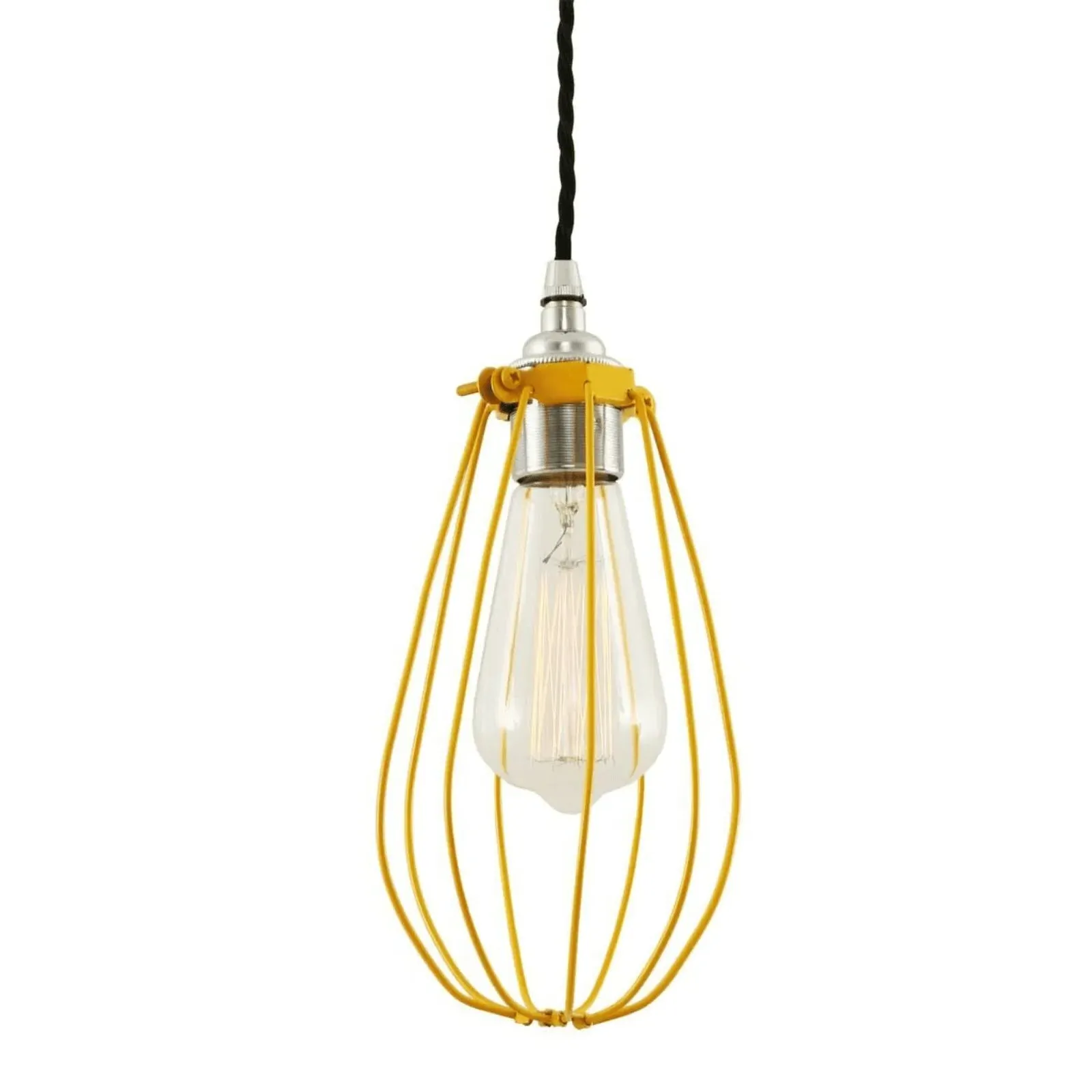 Bulb Cage Pendant Light - Yellow