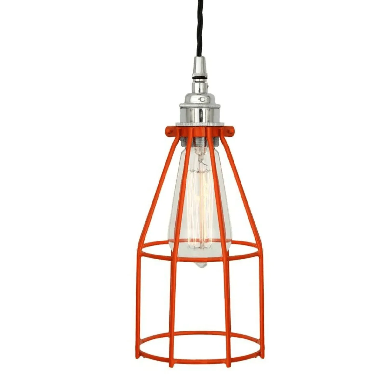 Classic Cage Pendant Light - Orange, Metal image