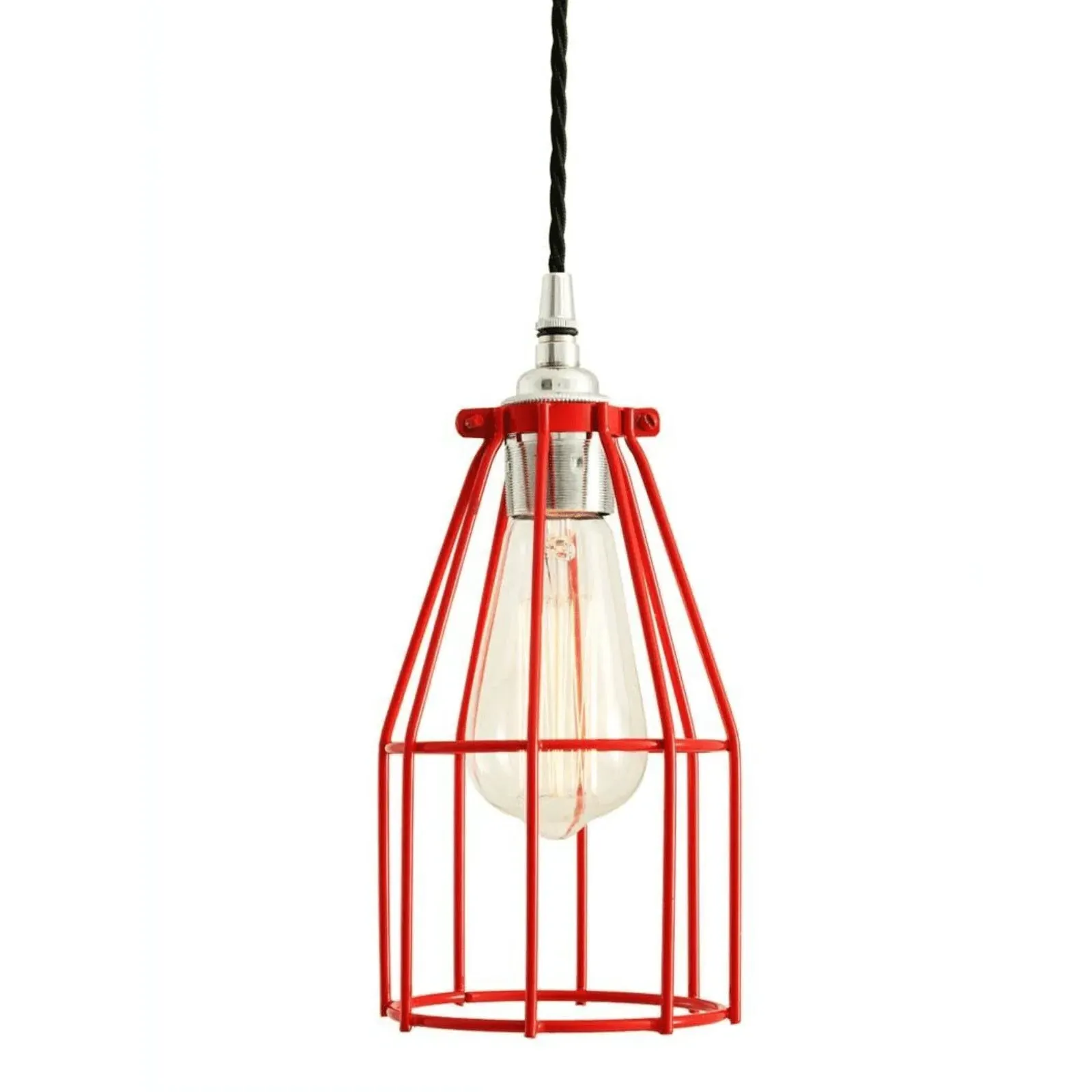 Classic Cage Pendant Light - Red