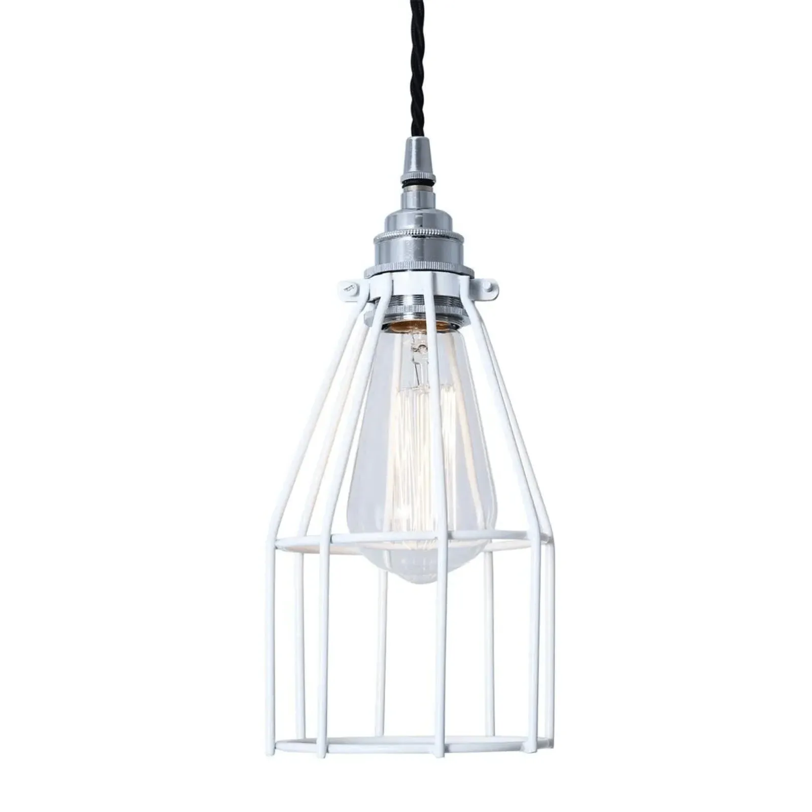 Classic Cage Pendant Light - White
