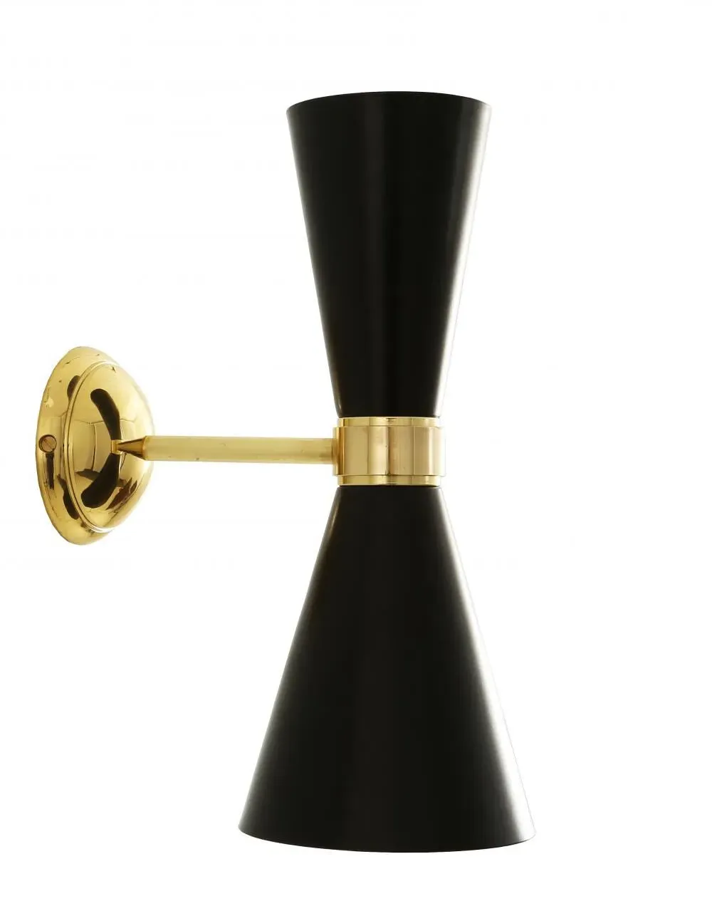 Cone Wall Light with LED - White, Brass