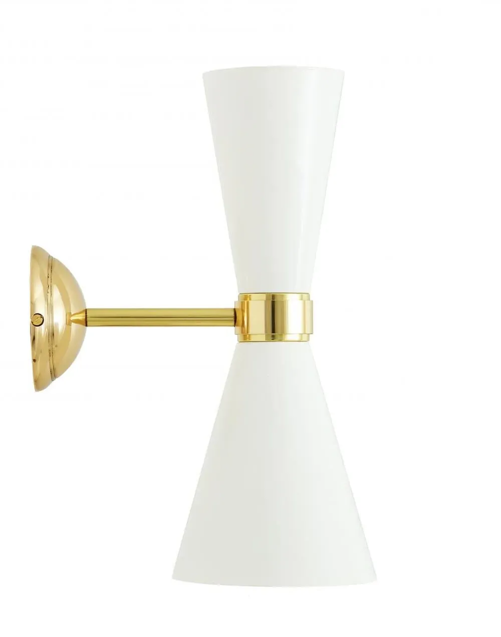 Cone Wall Light with LED - White, Brass