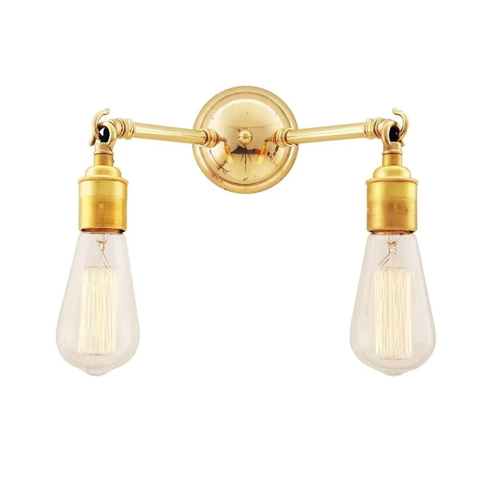 Double Wall Light - Antique Brass