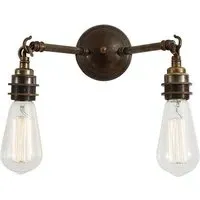 Double Wall Light - Antique Brass