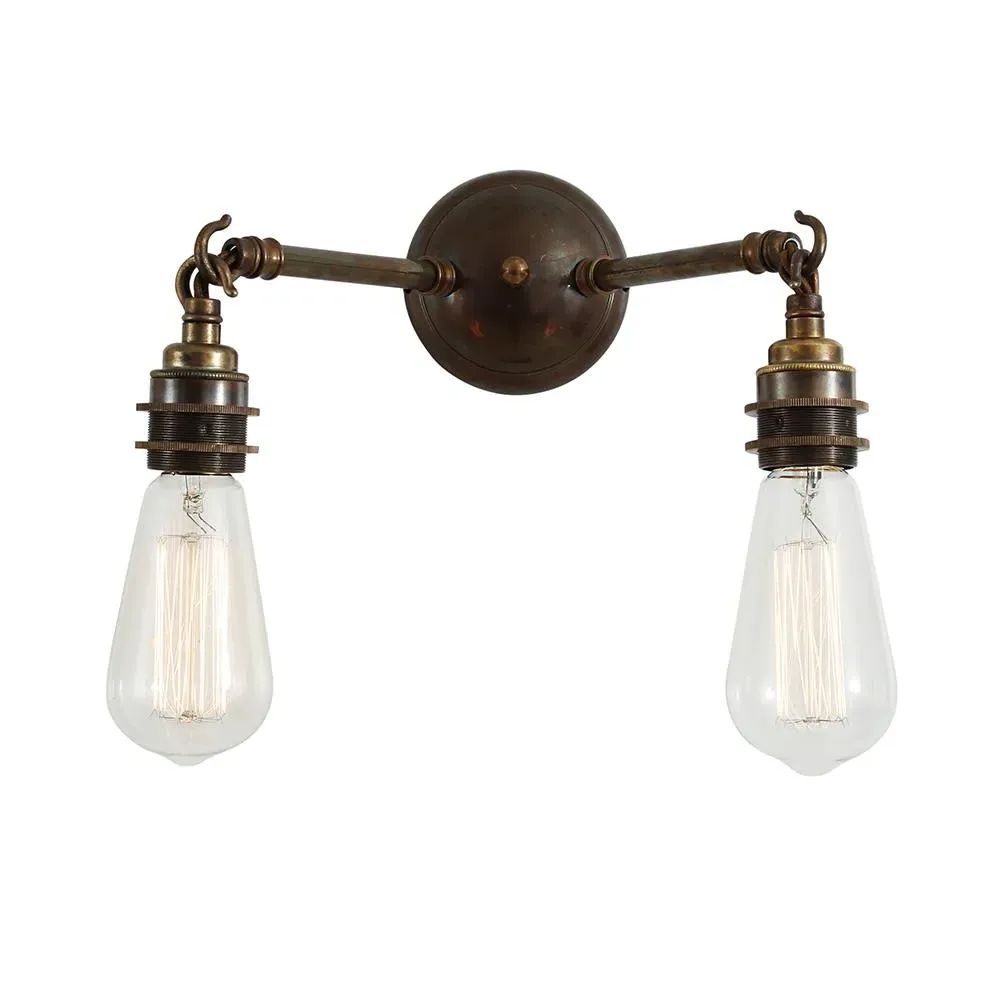 Double Wall Light - Antique Brass image